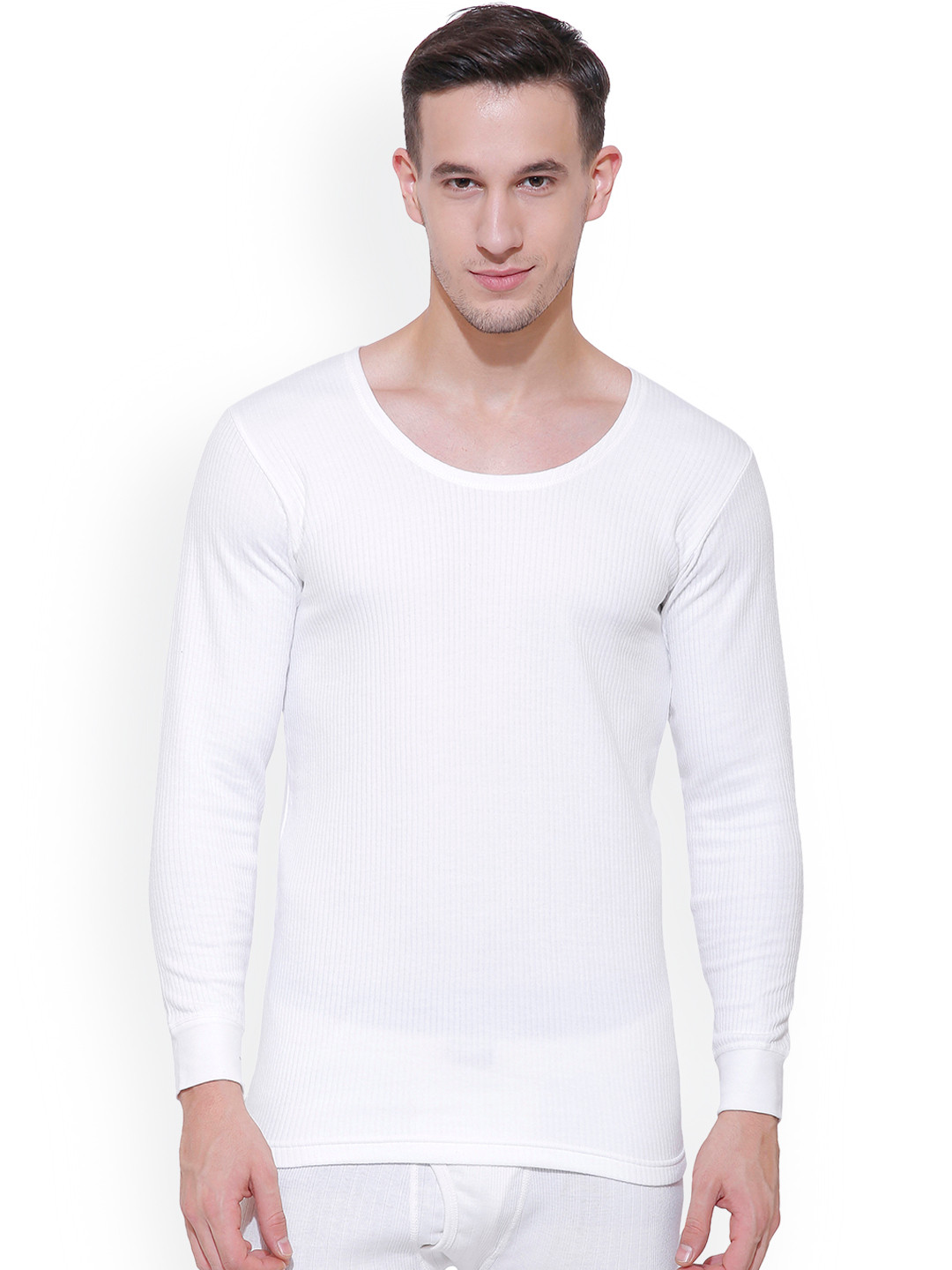 BODYCARE INSIDER Men White  Solid Thermal Top B101_105