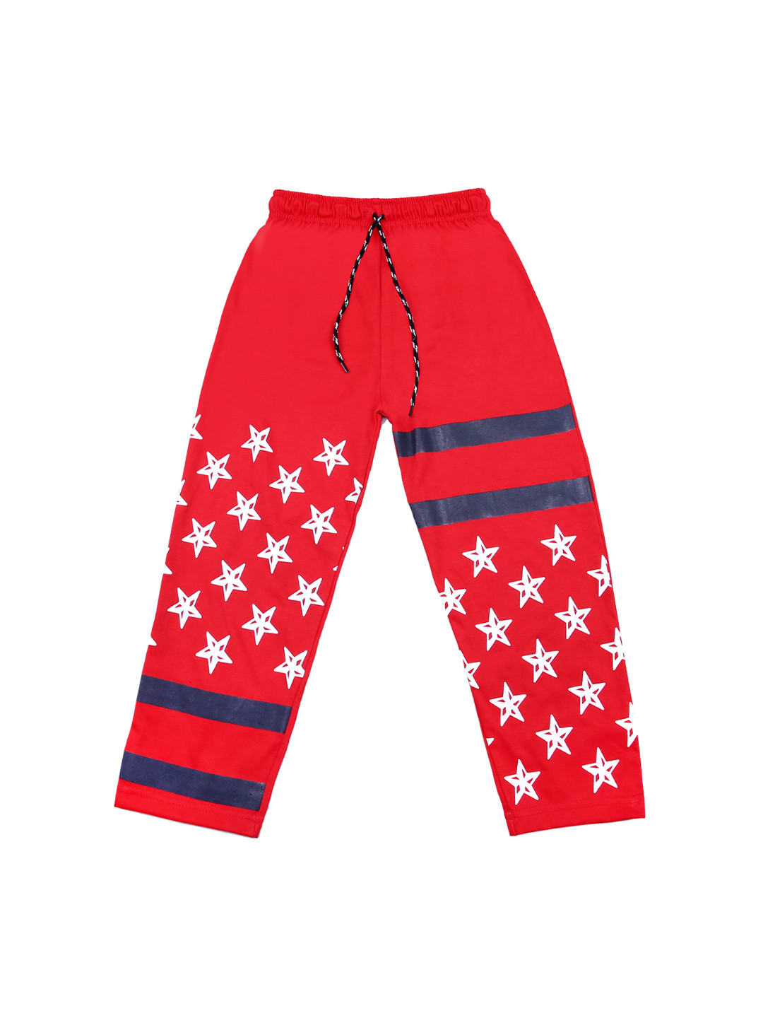 SWEET ANGEL Kids Red Printed Sytraight Fit Track Pants