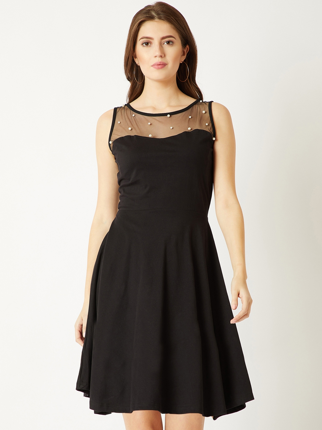 Myntra black one piece dress deals