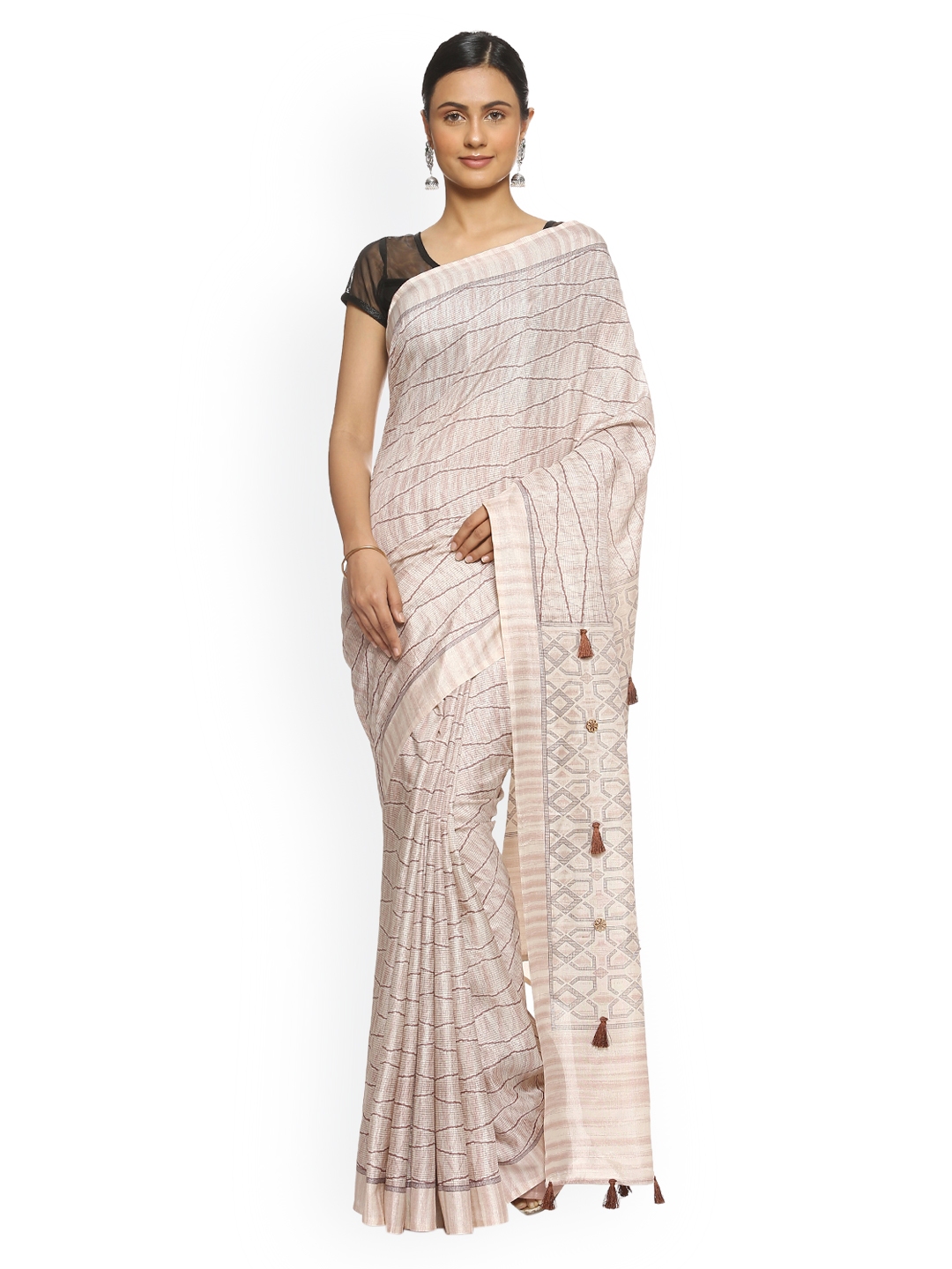 Myntra tussar silk saree top