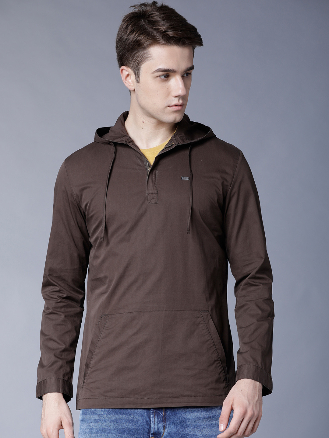 LOCOMOTIVE Men Coffee Brown Solid Tailored Jacket