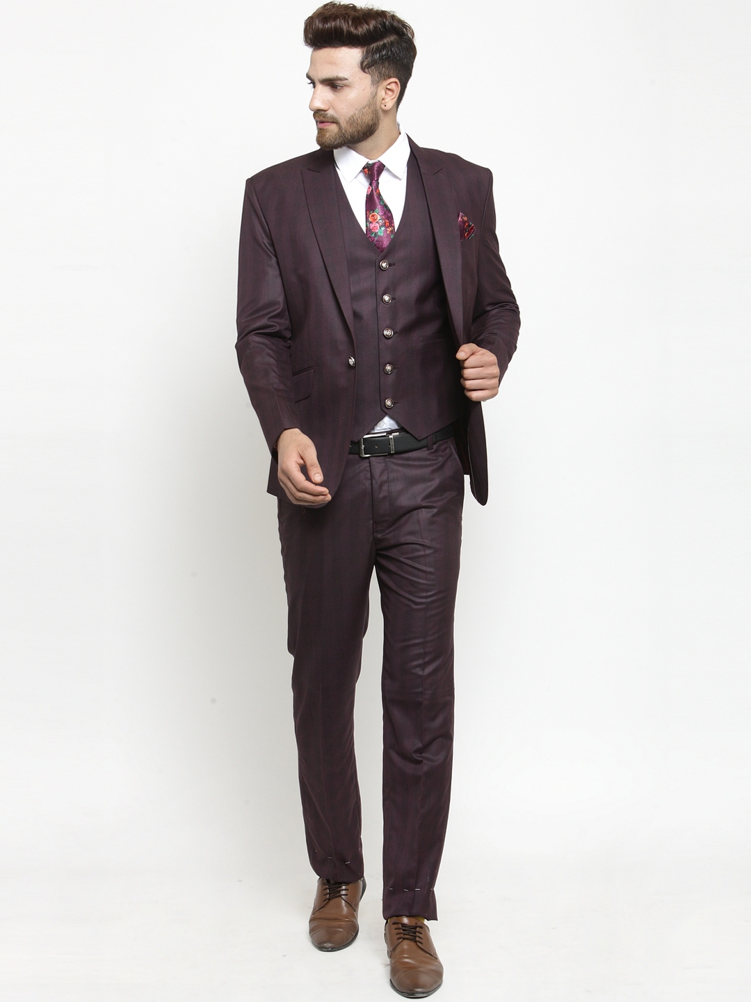 Buy LUXURAZI Men Mauve Slim Fit Suit Suits for Men 8587089 Myntra
