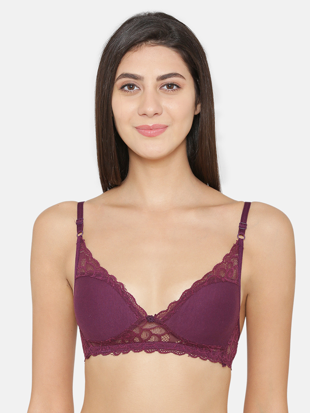 ABELINO Purple Lace Non-Wired Non Padded T-shirt Bra 5104PURPLE01a