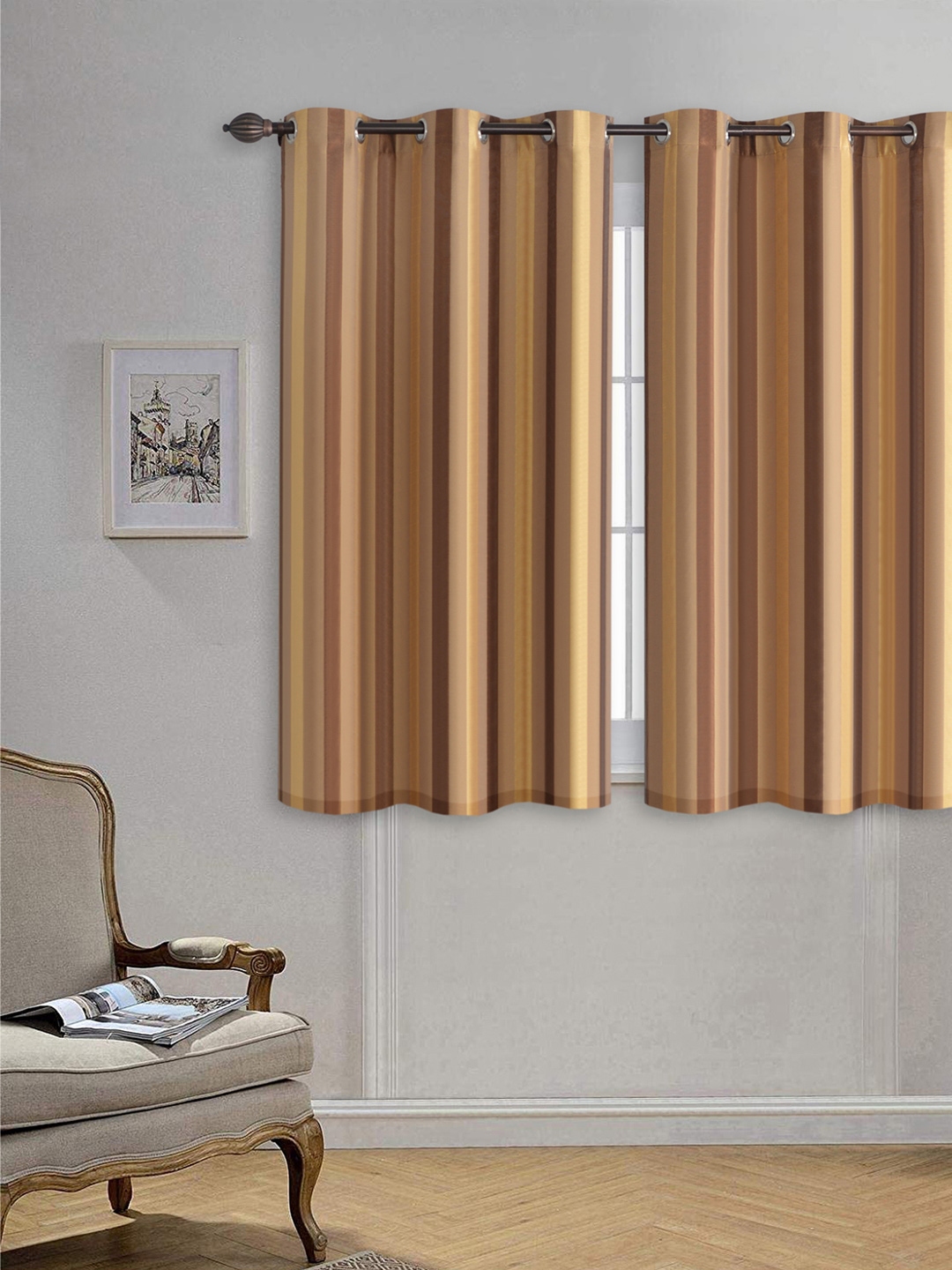 Deco Window Gold Toned Brown Curtains And Sheers For Uni 8587201 Myntra Deco Window Gold Toned Brown, Chocolate Brown And Gold Curtains