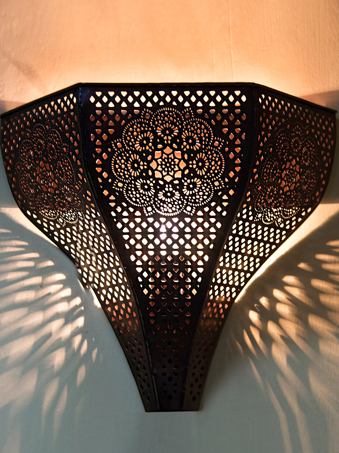 Homesake Copper-Toned Solid Vintage Moroccan Wall Lamp