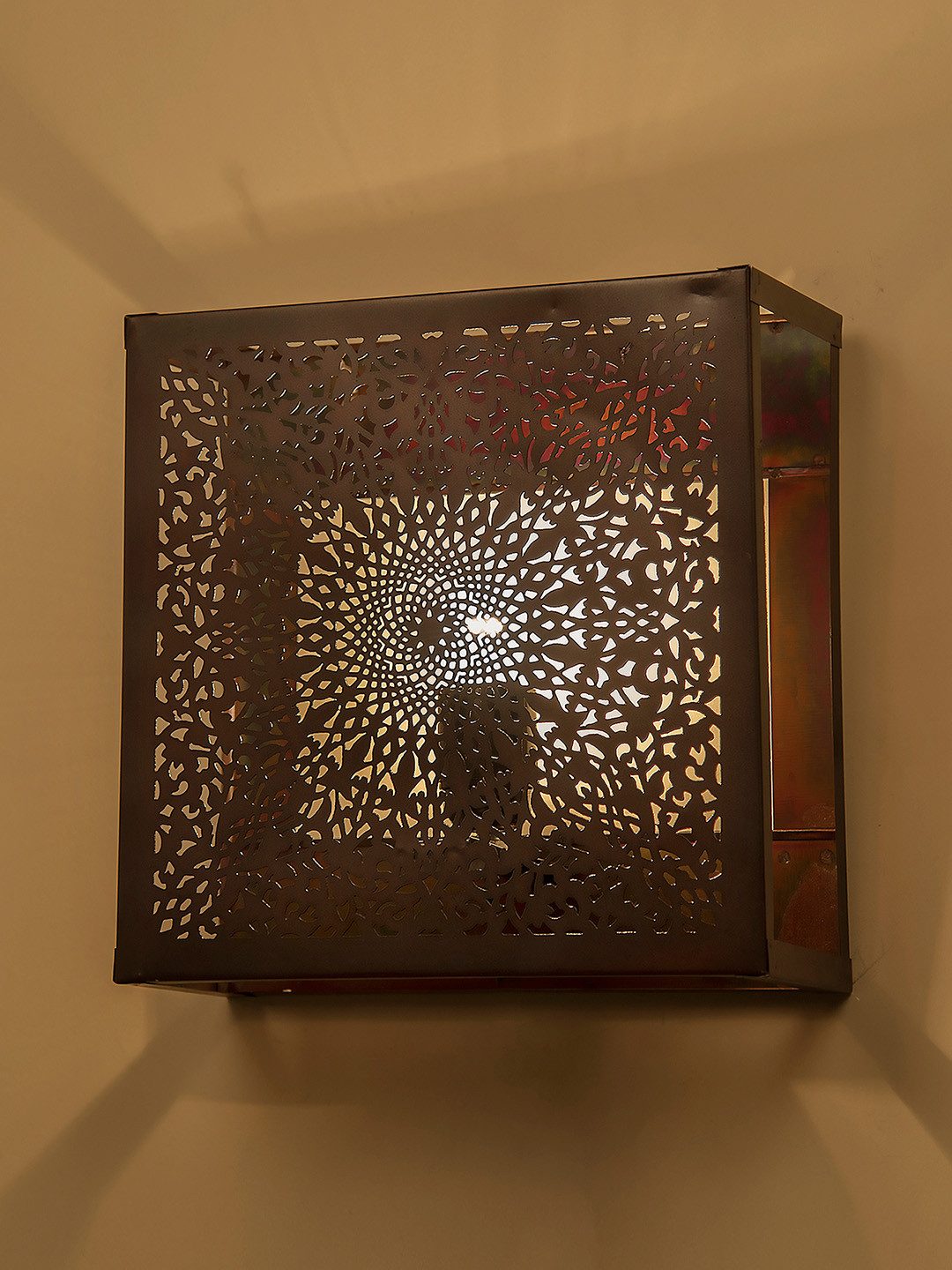 Homesake Copper-Toned Oriental Square Wall Lamp