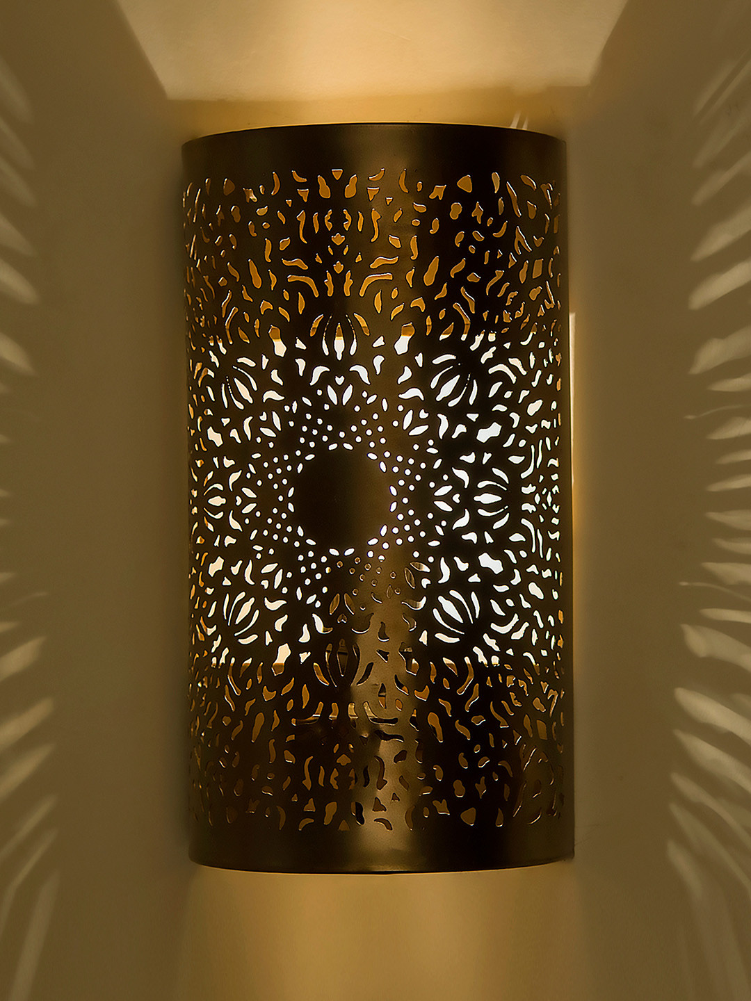 Homesake Gold-Toned Solid Moroccan Filgree Antique Brass Flush Mount Light