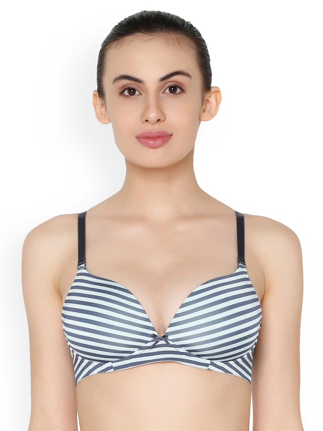 Triumph Blue & White Triumph 153 Invisible Padded With Detachable Straps Bra 7613142654548