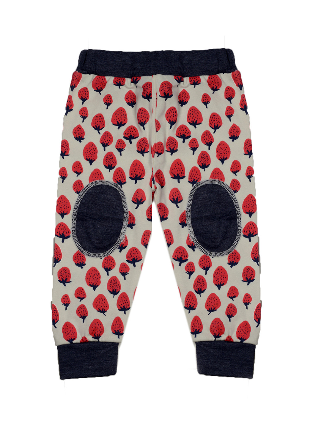 TINY HUG Unisex Cream-Coloured & Red Printed Slim-Fit Joggers