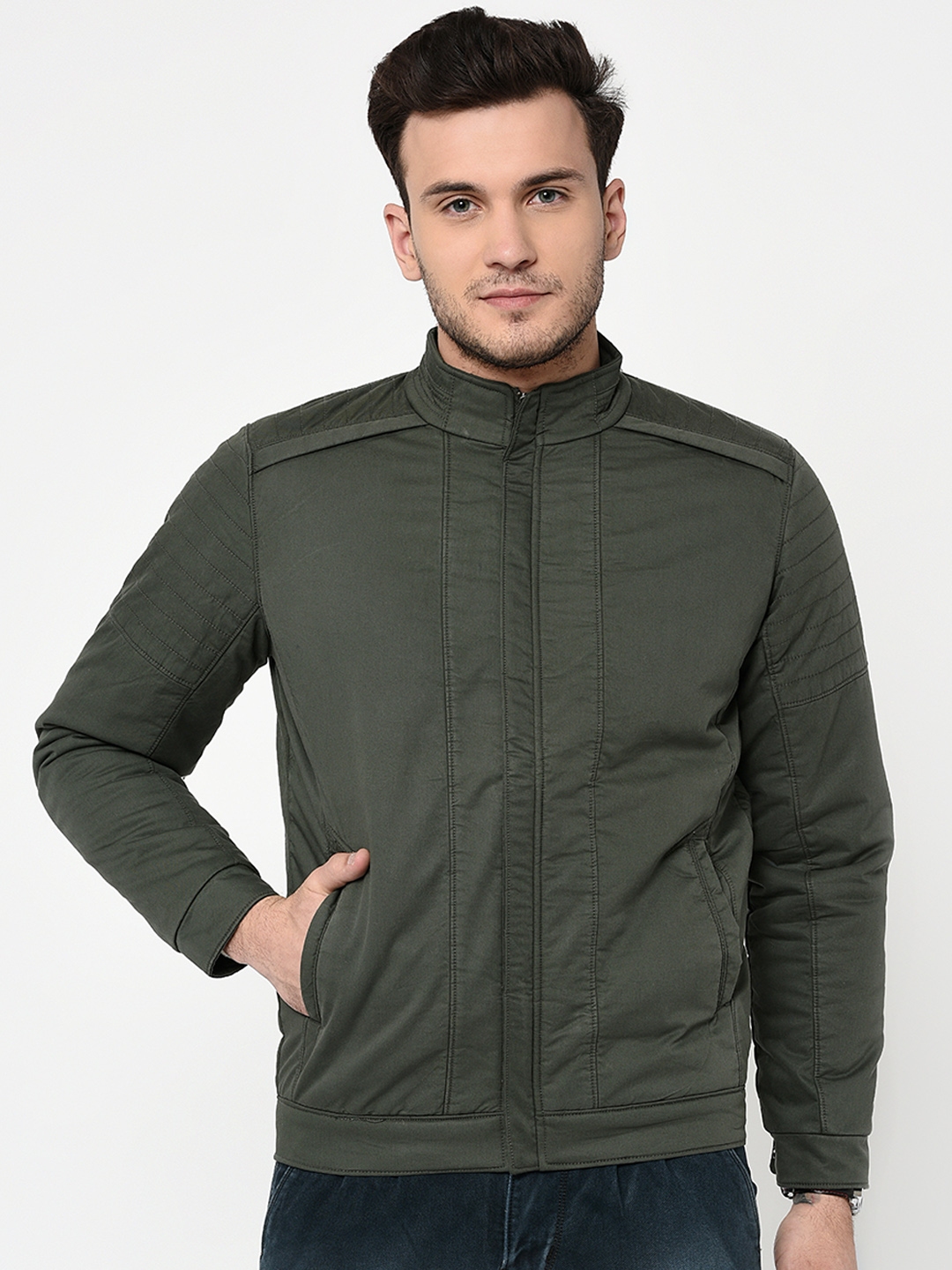 Buy SMAG Men Green Solid Lightweight Tailored Jacket Jackets for Men 8655787 Myntra