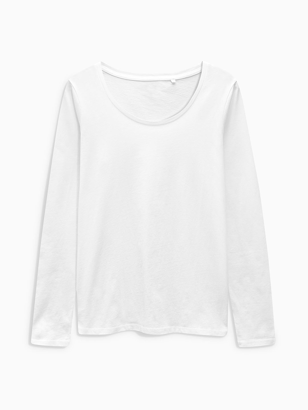 next Women White Solid Slim Fit Round Neck T-shirt