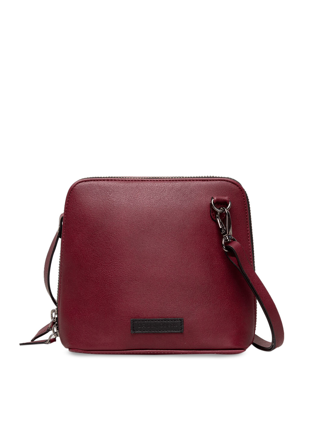 DailyObjects Burgundy Faux Leather - Trapeze Crossbody Bag