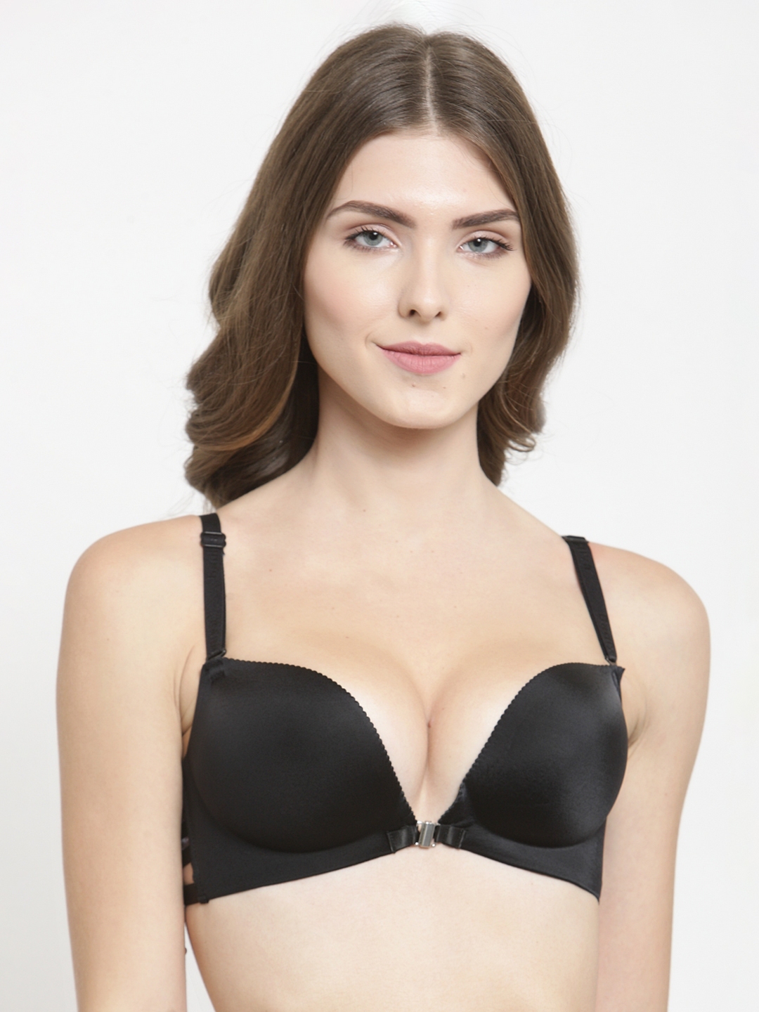 Buy Quttos White Solid Underwired Lightly Padded Push Up Bra QT BR