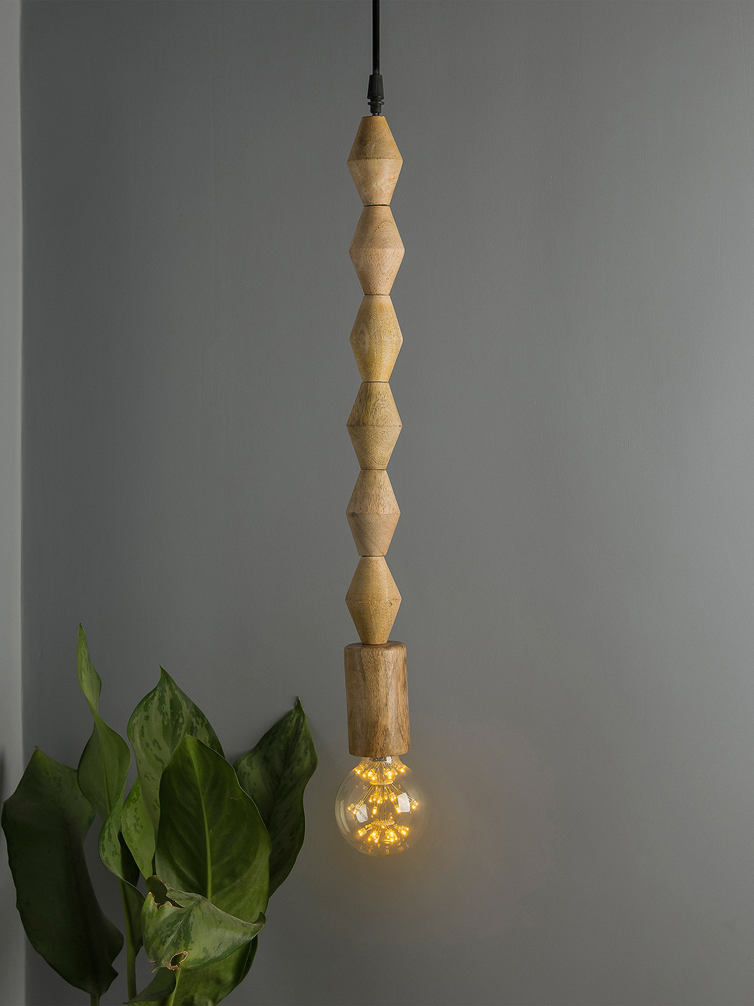 Homesake Beige Textured Handcrafted Hanging Light