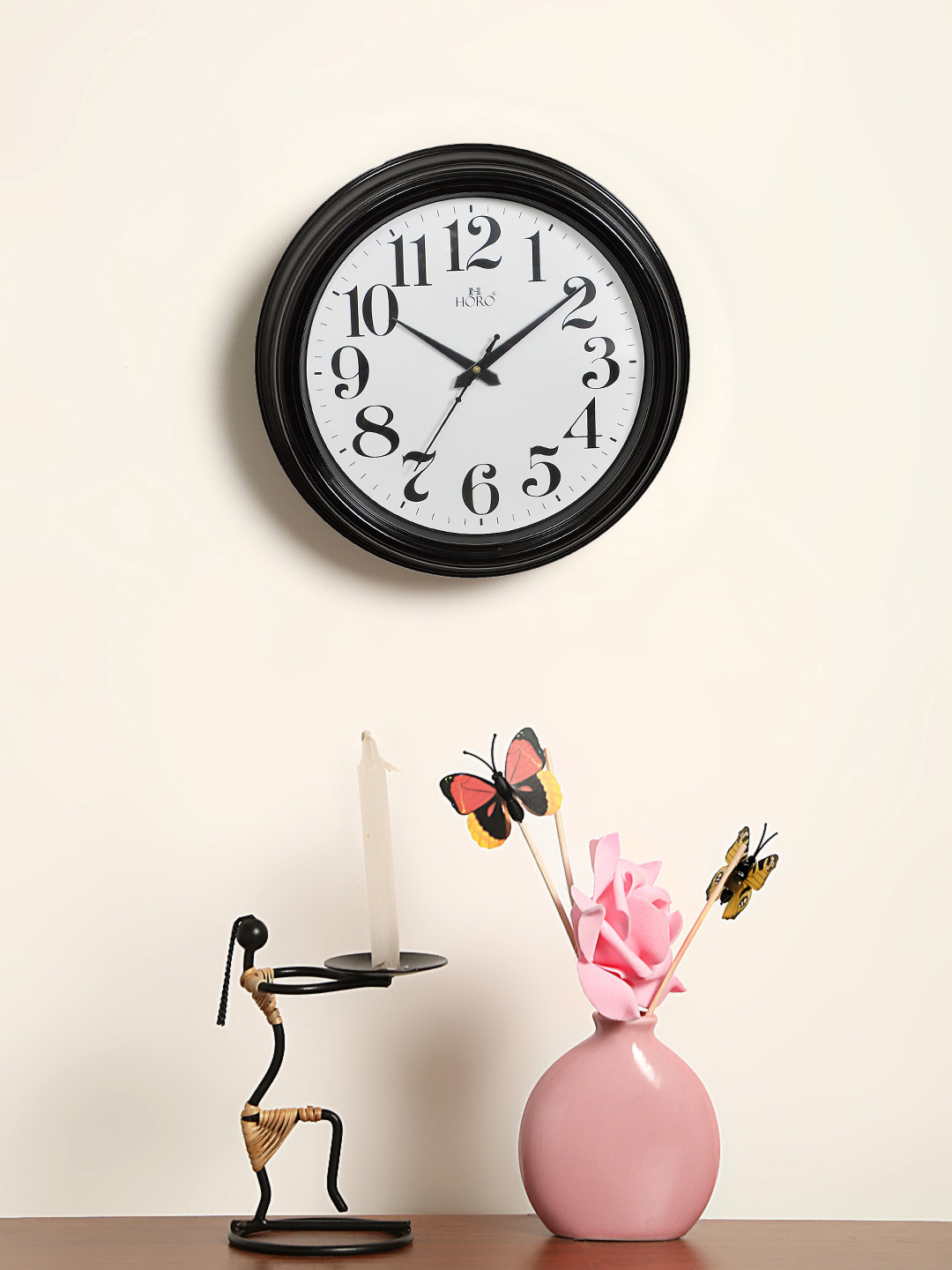 Horo White Dial 30cm Round Solid Analogue Wall Clock