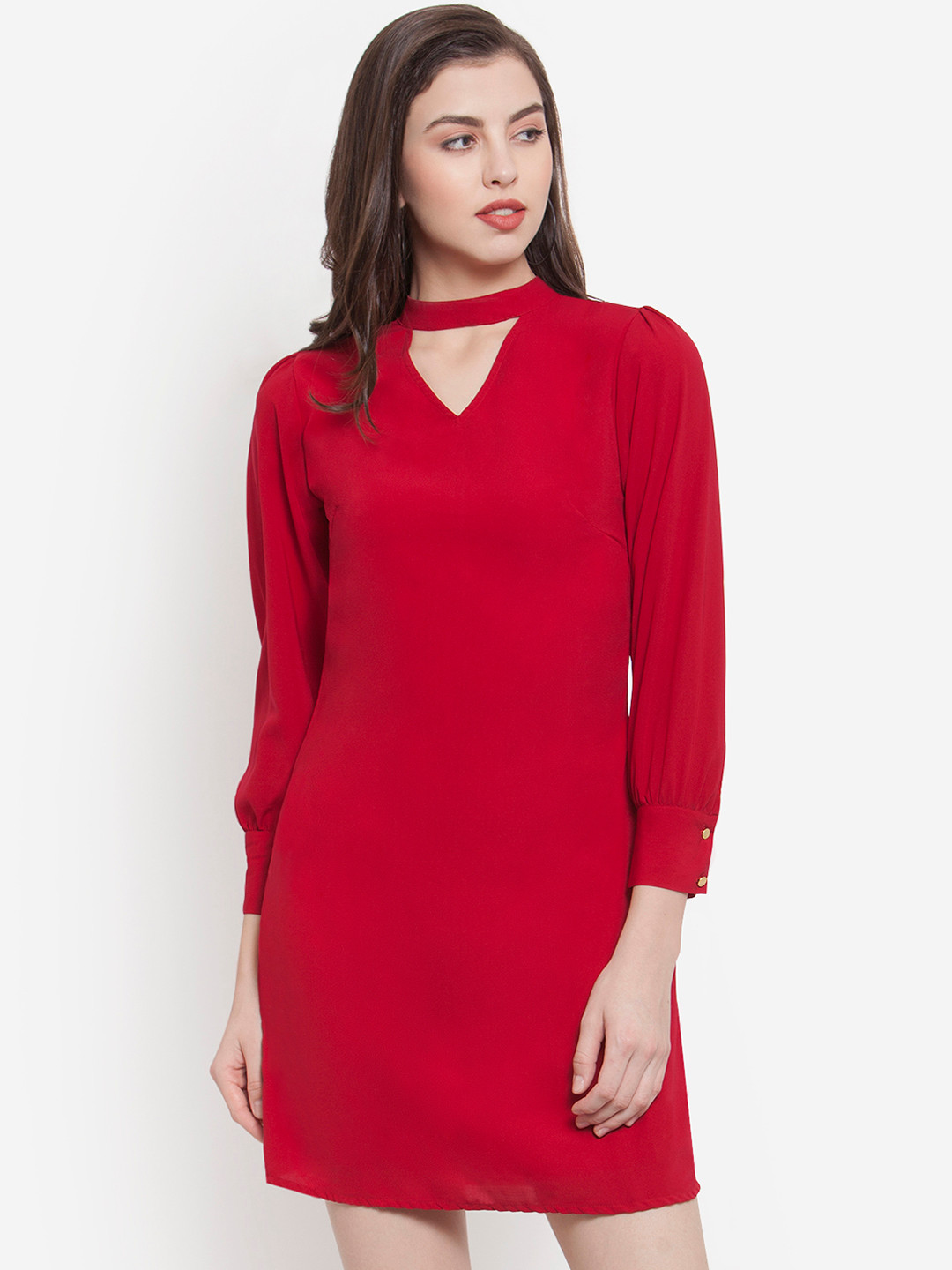 Martini Women Solid Red Sheath Dress