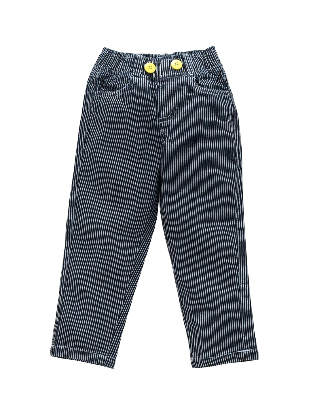 KiddoPanti Kids-Girls Blue Striped Jeggings