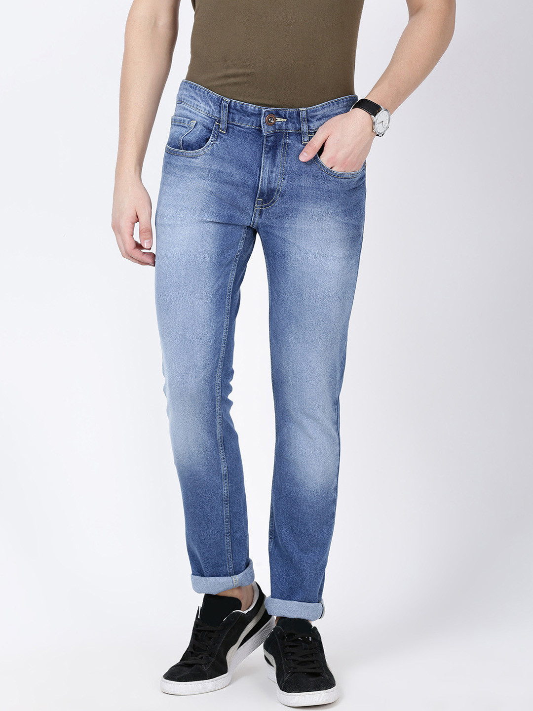 Llak Jeans Men Blue Skinny Fit Mid-Rise Clean Look Stretchable Jeans