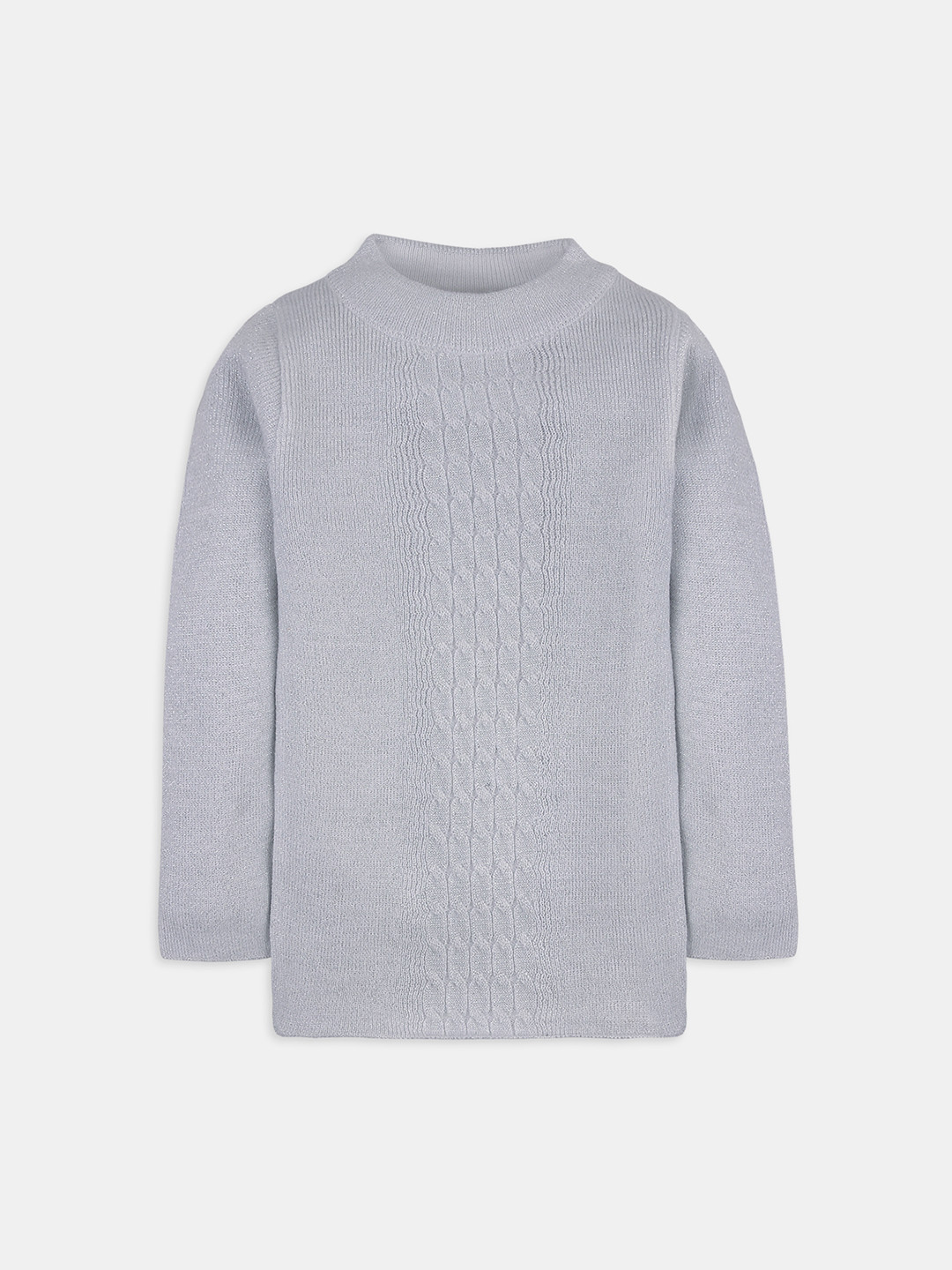 RVK Girls Grey Solid Sweater