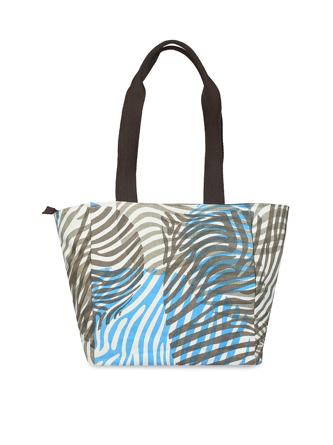 Anekaant White & Blue Printed Shoulder Bag