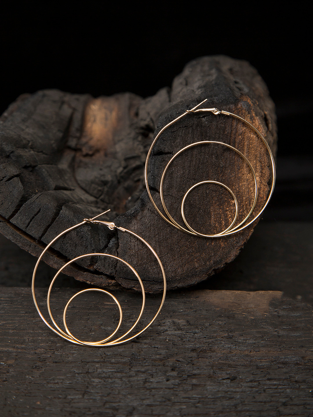 Mali Fionna Gold-Toned Circular Hoop Earrings