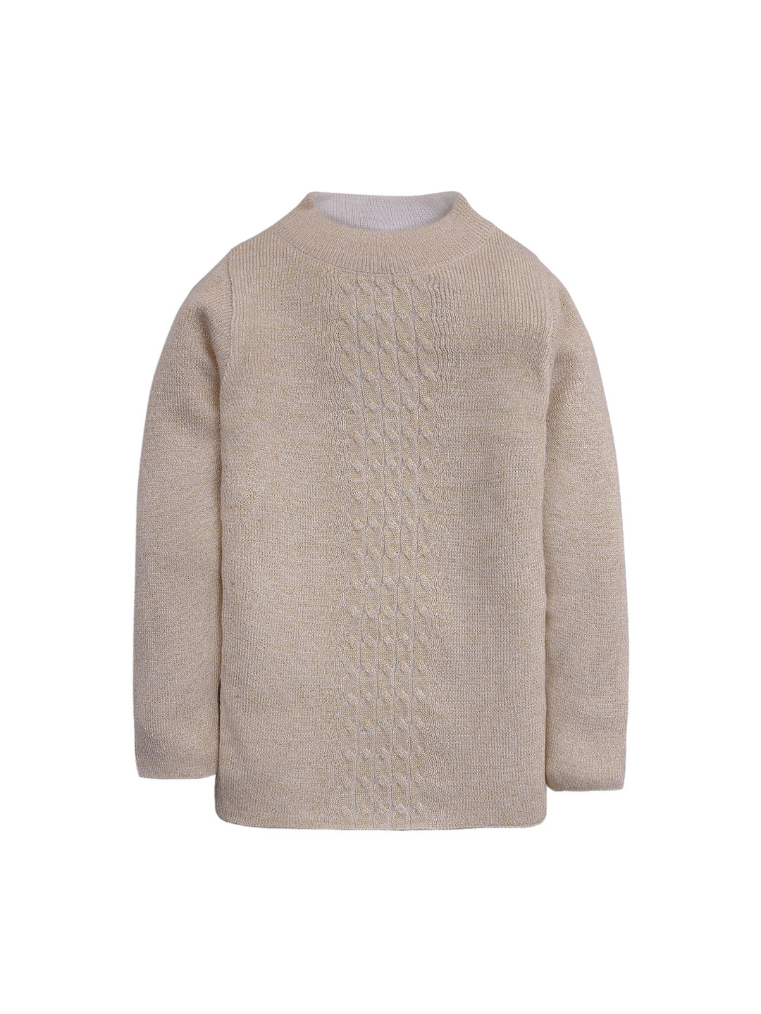 RVK Girls Beige Solid Sweater