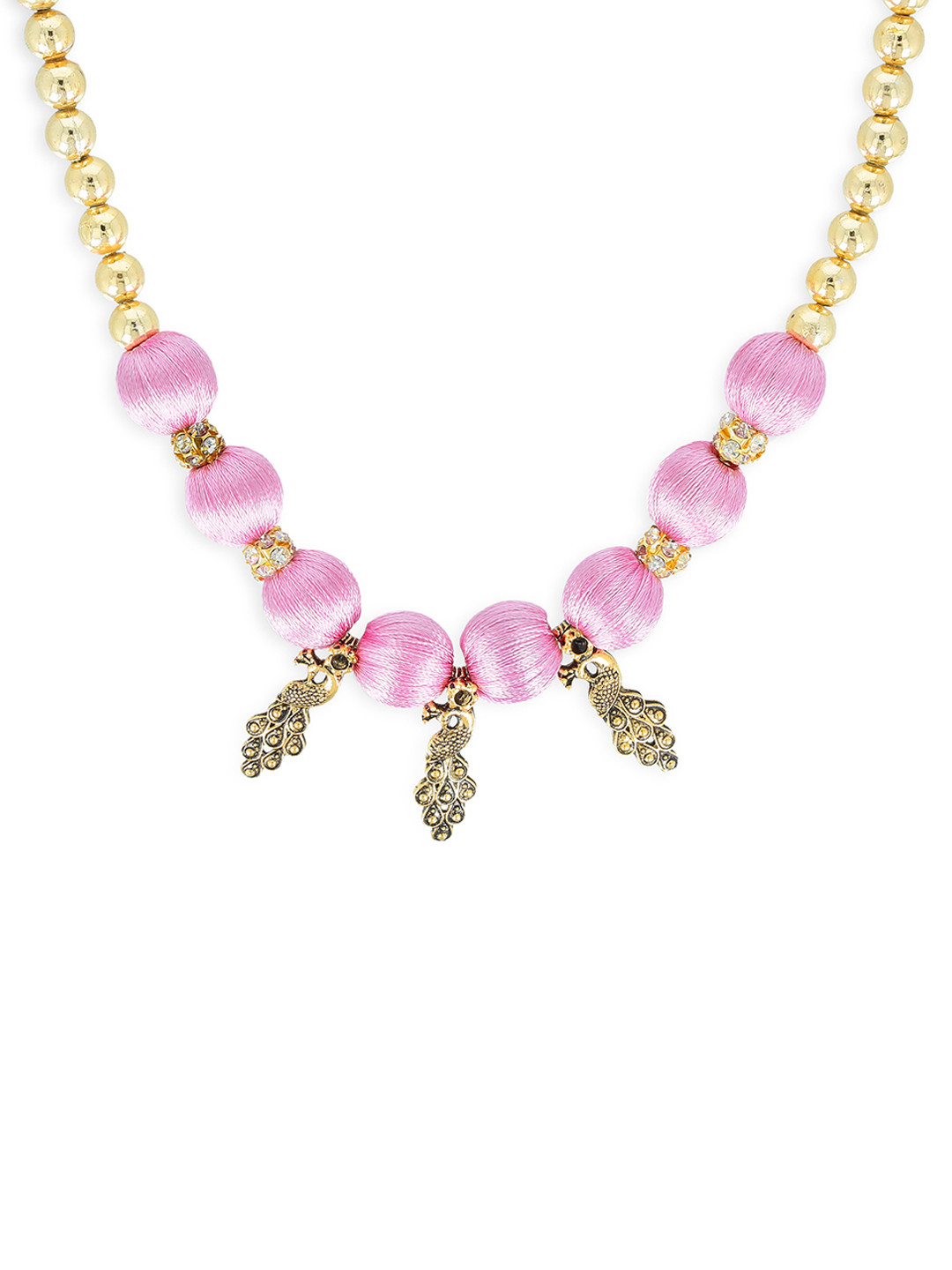 AKSHARA Girls Rose & Gold-Toned Synthetic Handcrafted Necklace