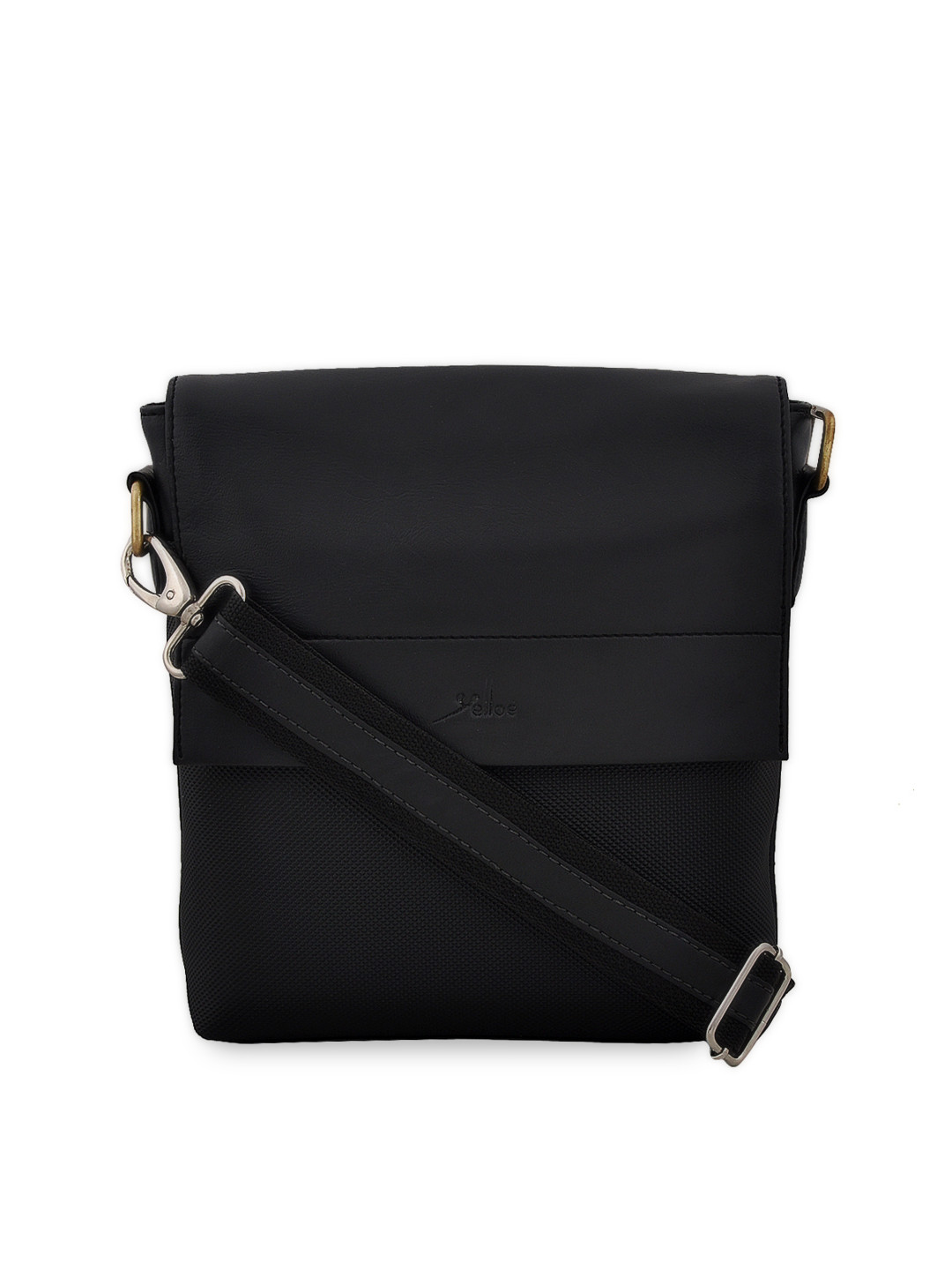 yelloe Men Black Solid Messenger Bag