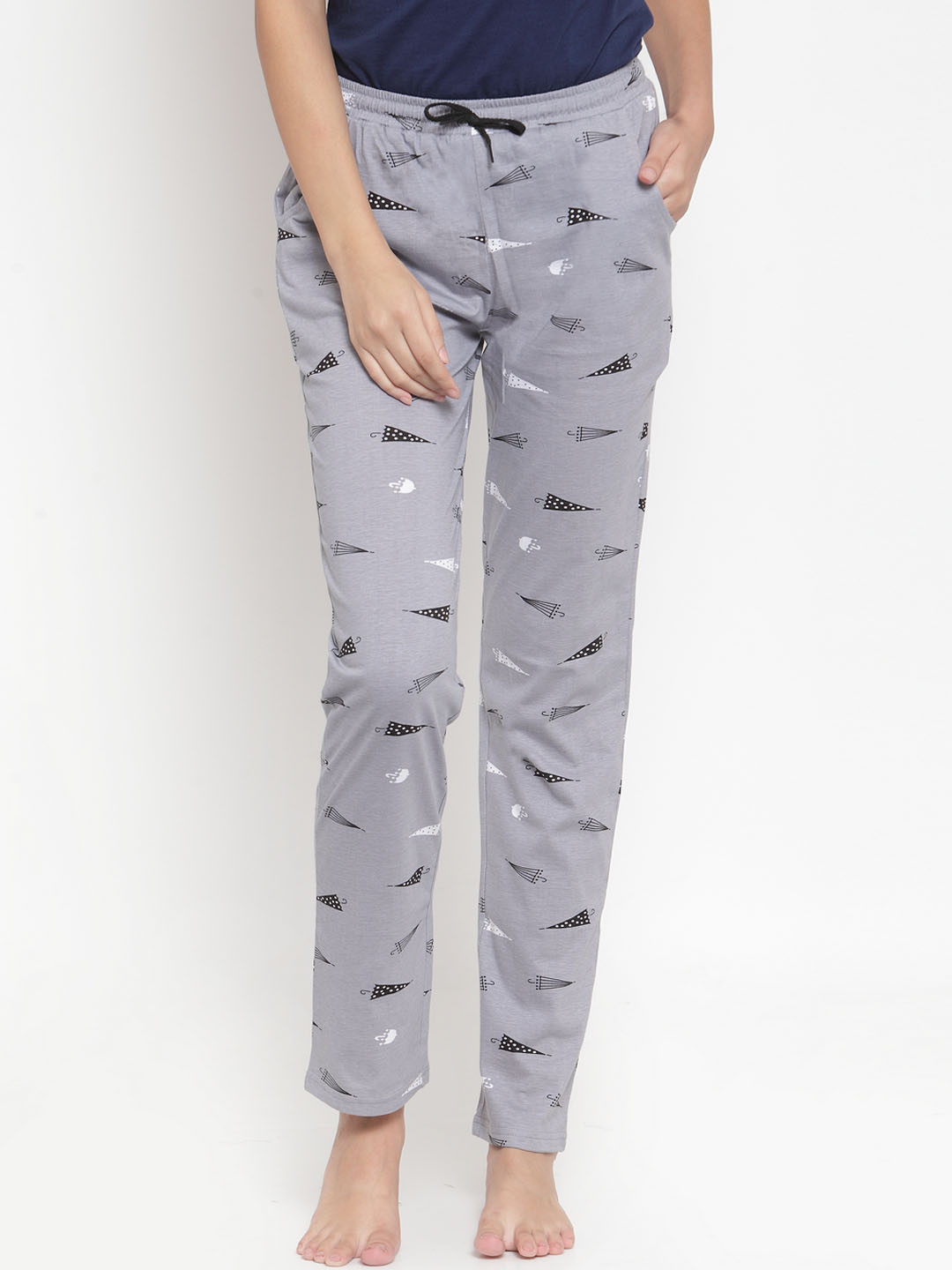 Claura Women Grey Printed Lounge Pants