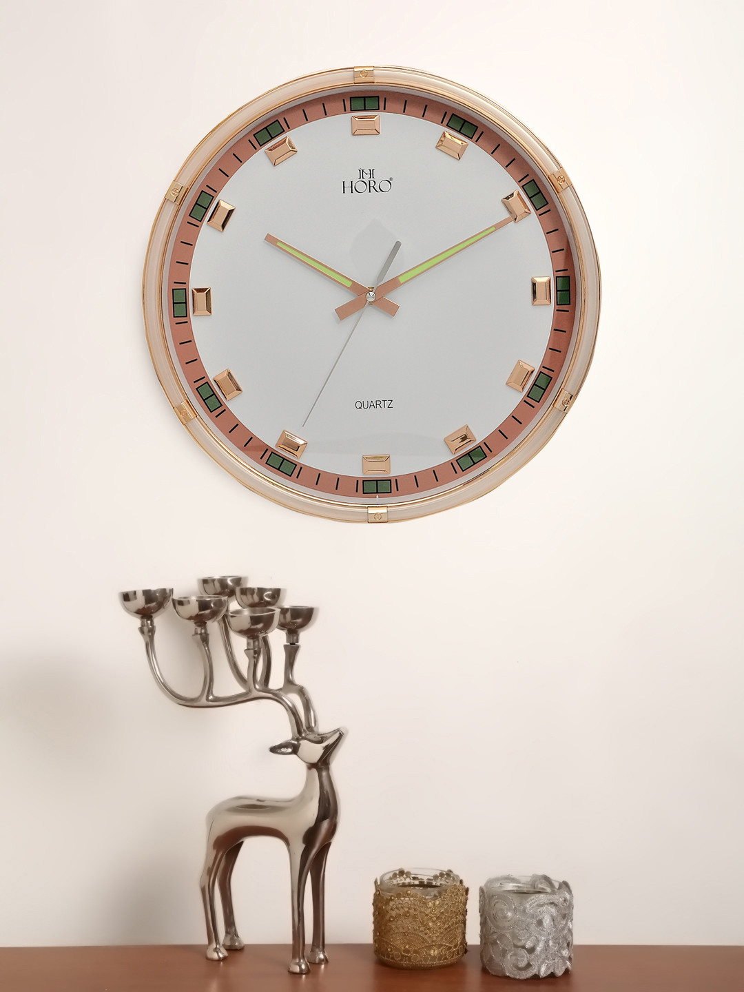 Horo White Handcrafted Geometric Solid Analogue Wall Clock