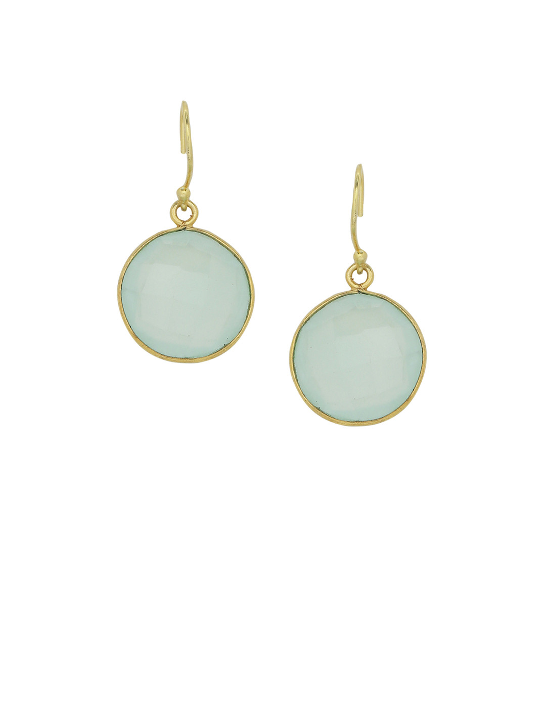 Silvermerc Designs Gold-Plated & Turquoise Blue Circular Drop Earrings