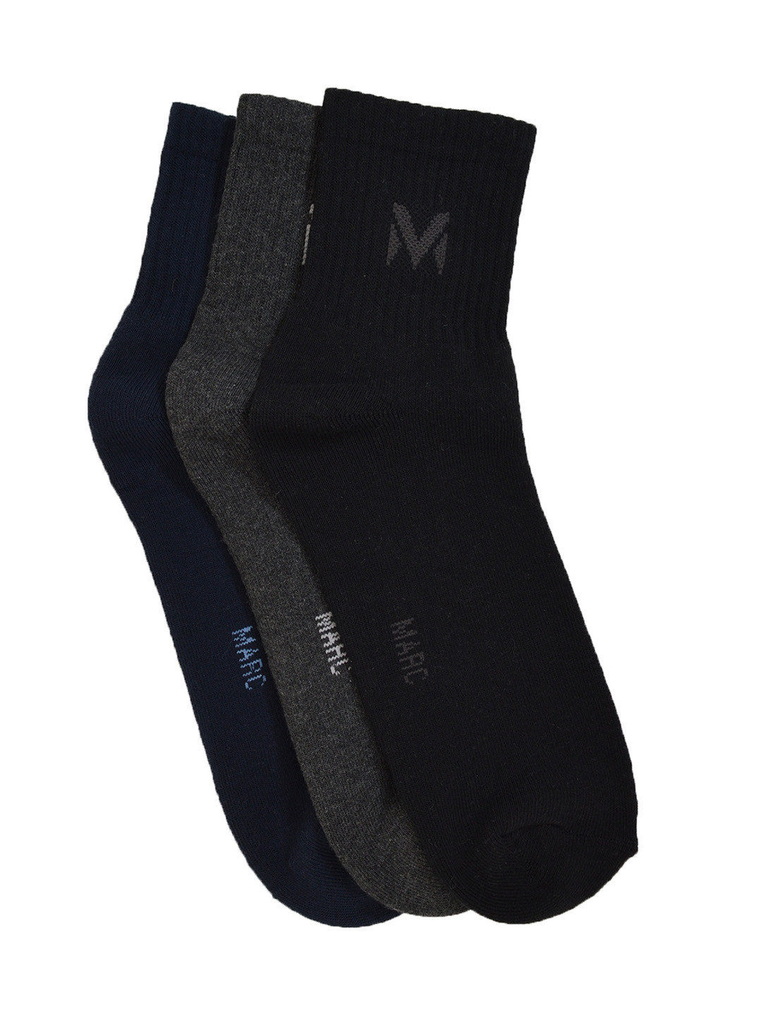 MARC Men Pack of 3 Solid Calf-Length Socks