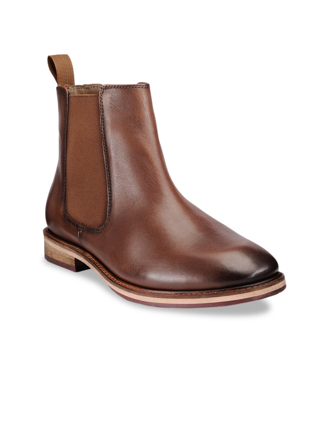 Teakwood Leathers Men Brown Solid Leather High-Top Flat Boots