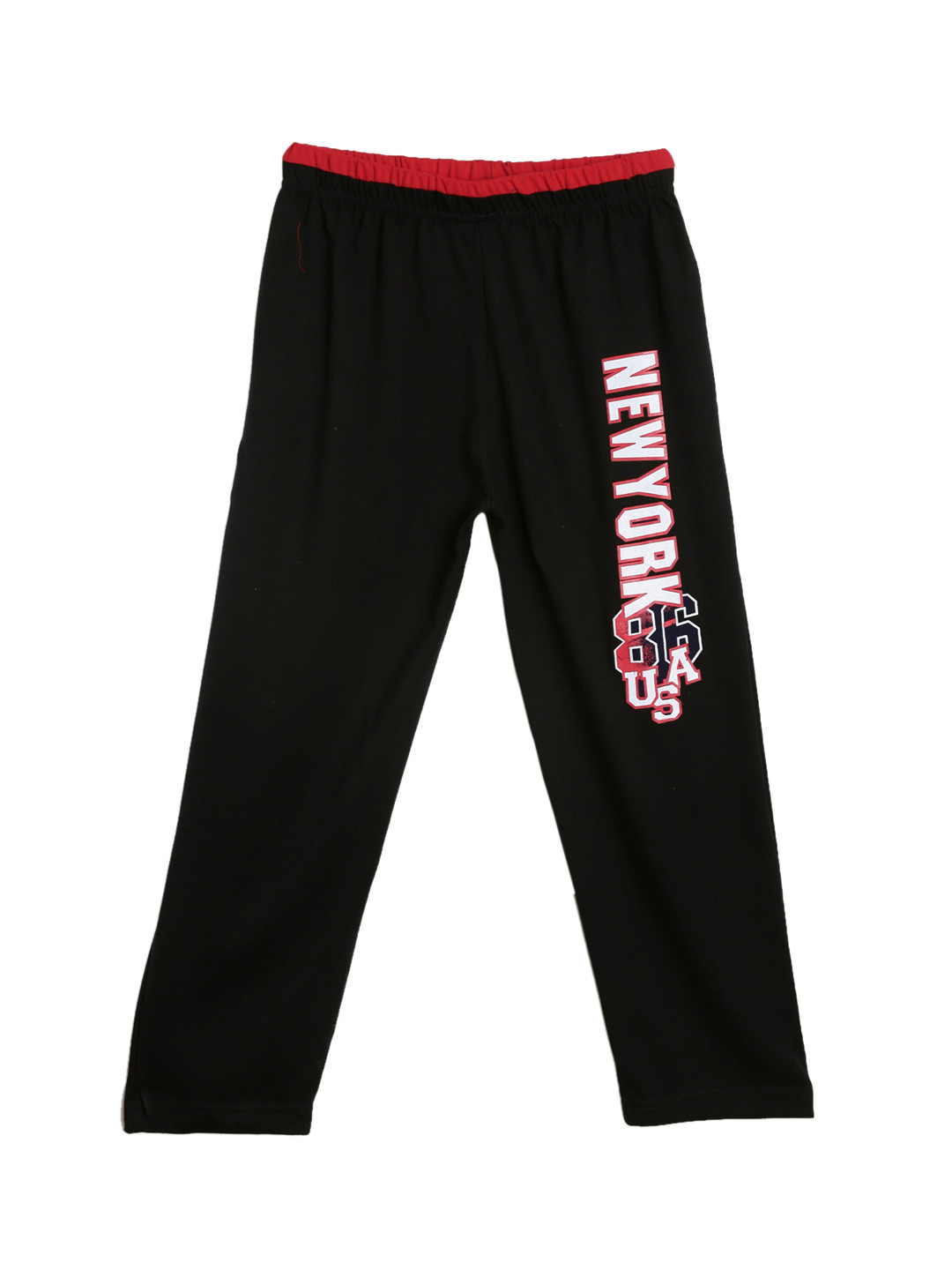 SWEET ANGEL Girls Black Straight Fit Printed Track Pants