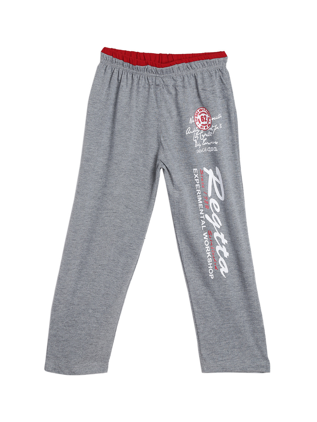 SWEET ANGEL Boys Grey Melange Straight Fit Printed Track Pants