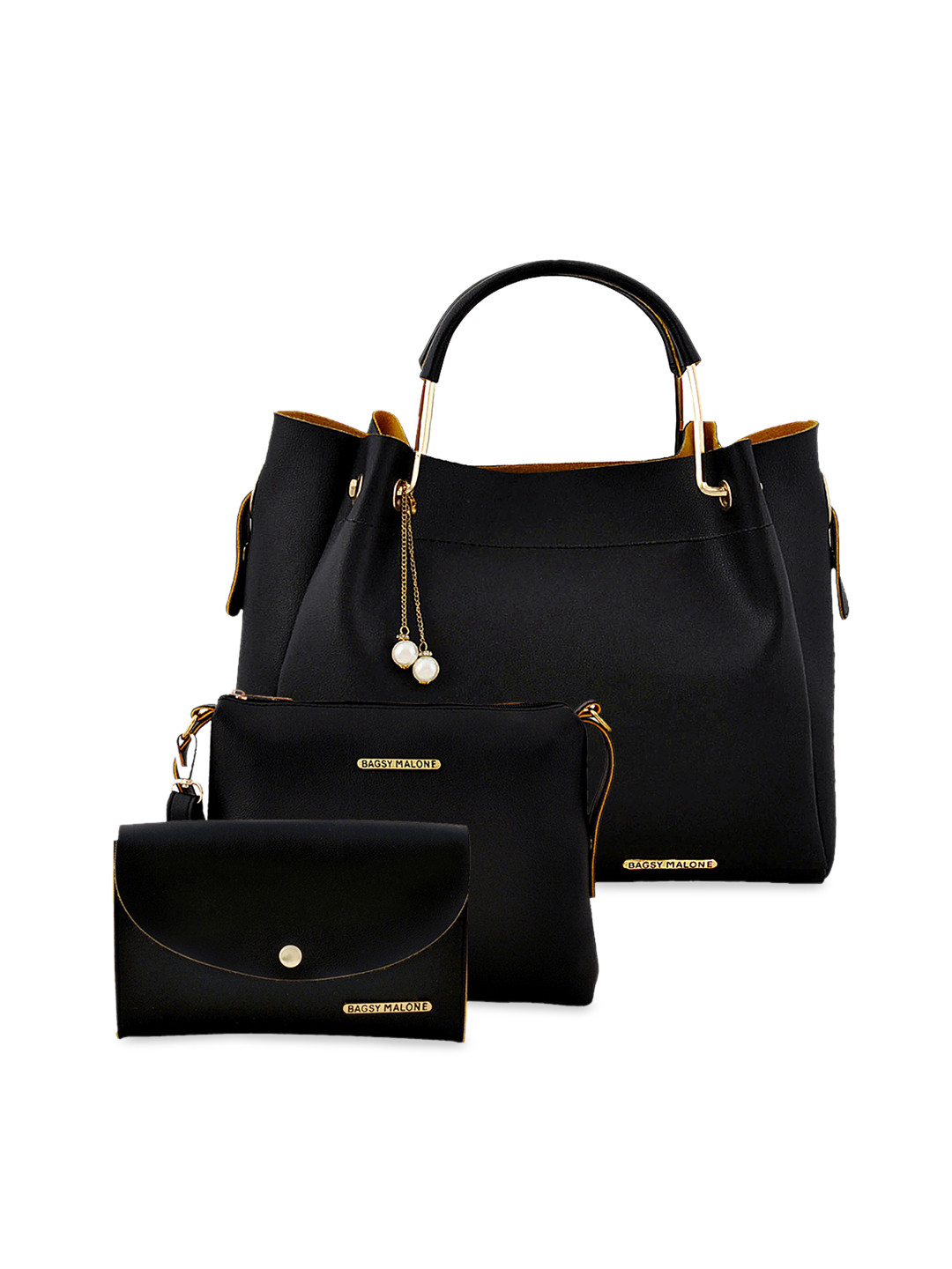 Bagsy Malone Black Solid Handheld Bag