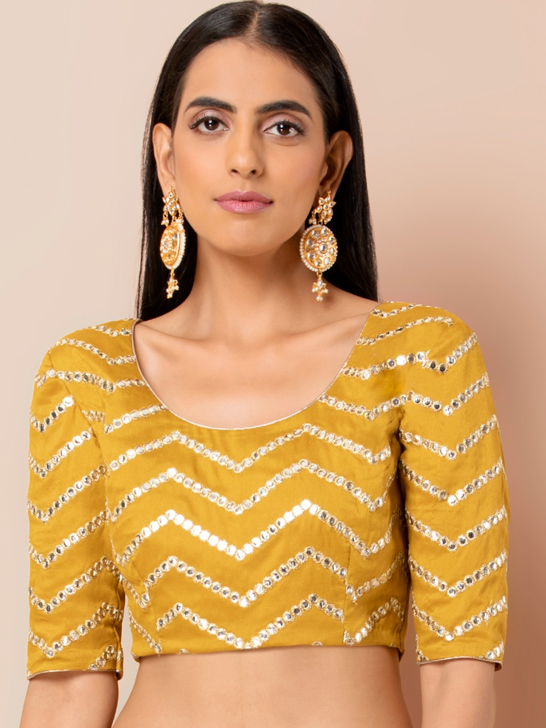 Yellow embellished top on sale