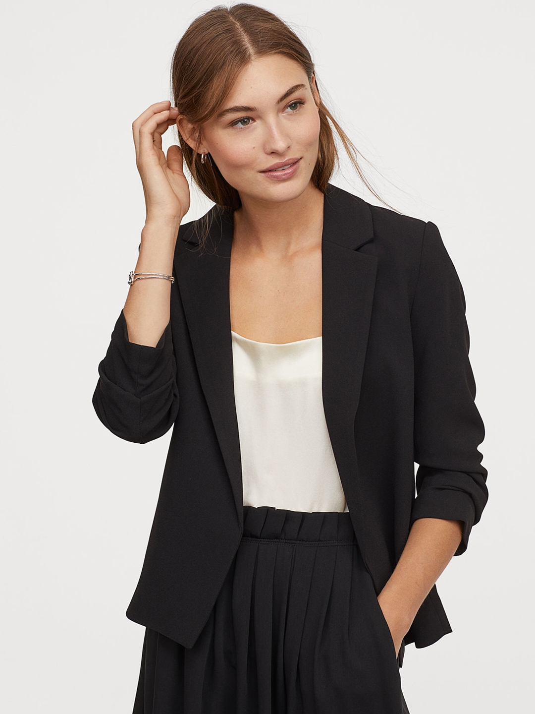 H&m jacket sales with gathered sleeves