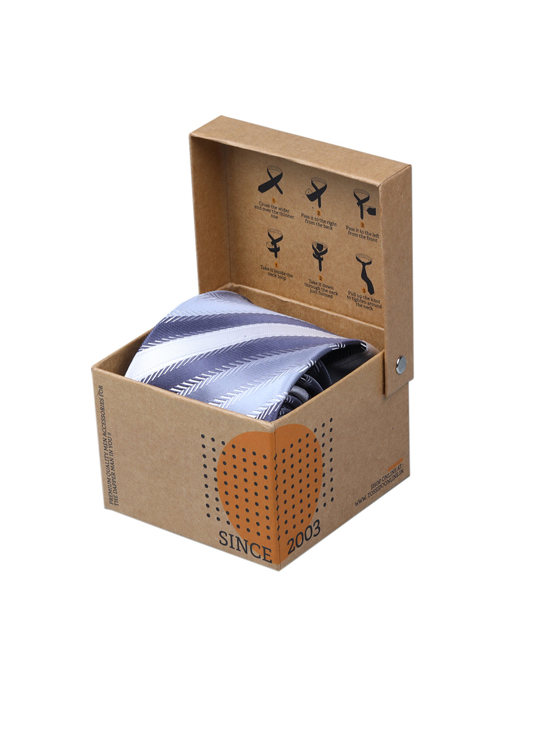 Tossido Grey Woven Design Broad Tie