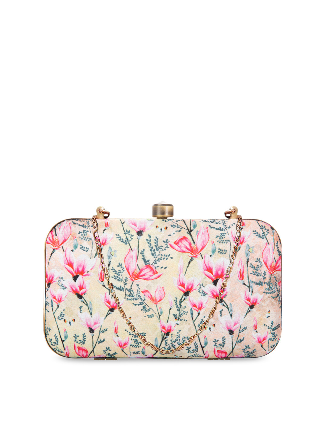 PARIZAAT BY SHADAB KHAN Pink & Green Printed Box Clutch