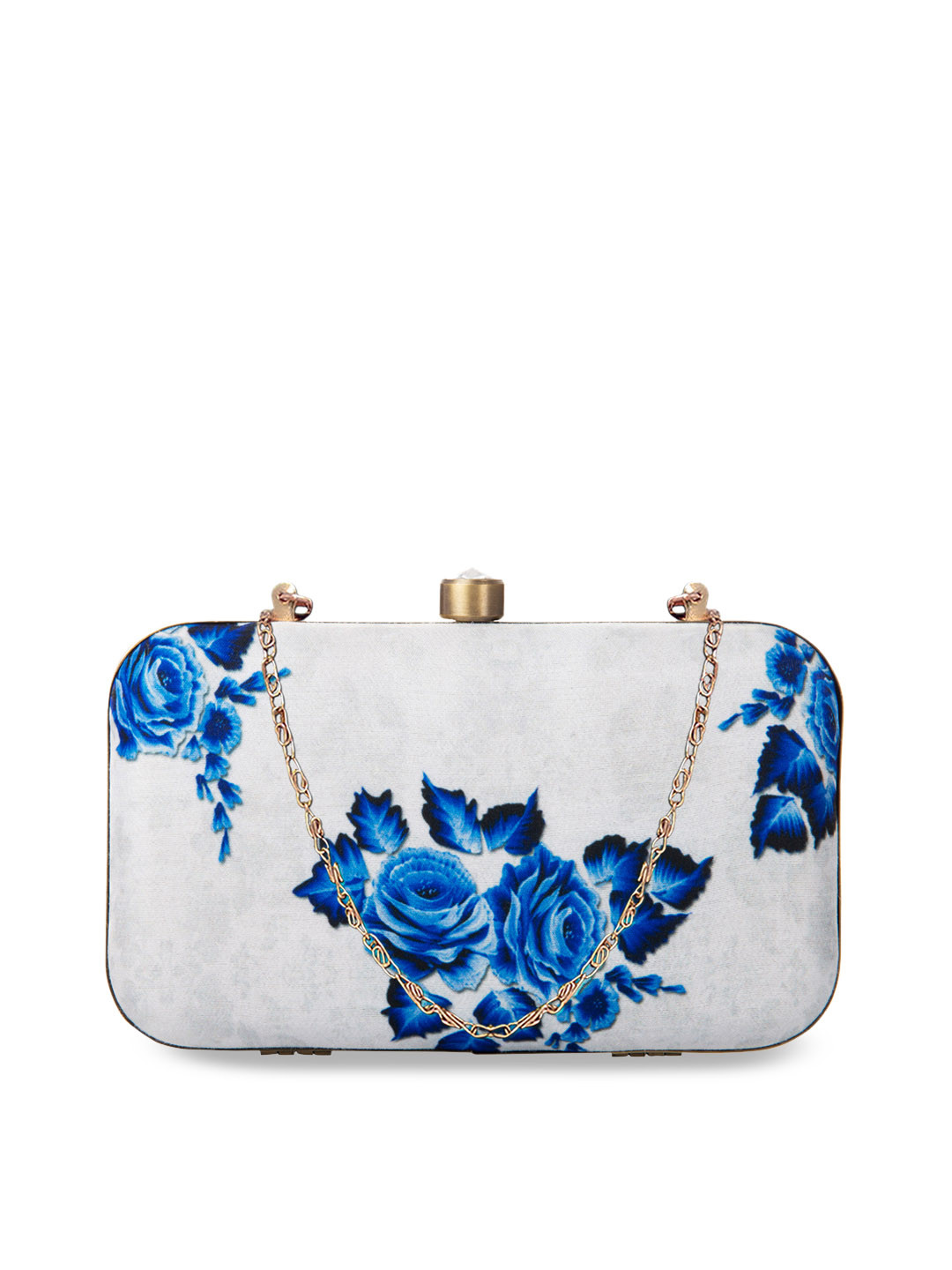 PARIZAAT BY SHADAB KHAN Off-White & Navy Blue Printed Clutch