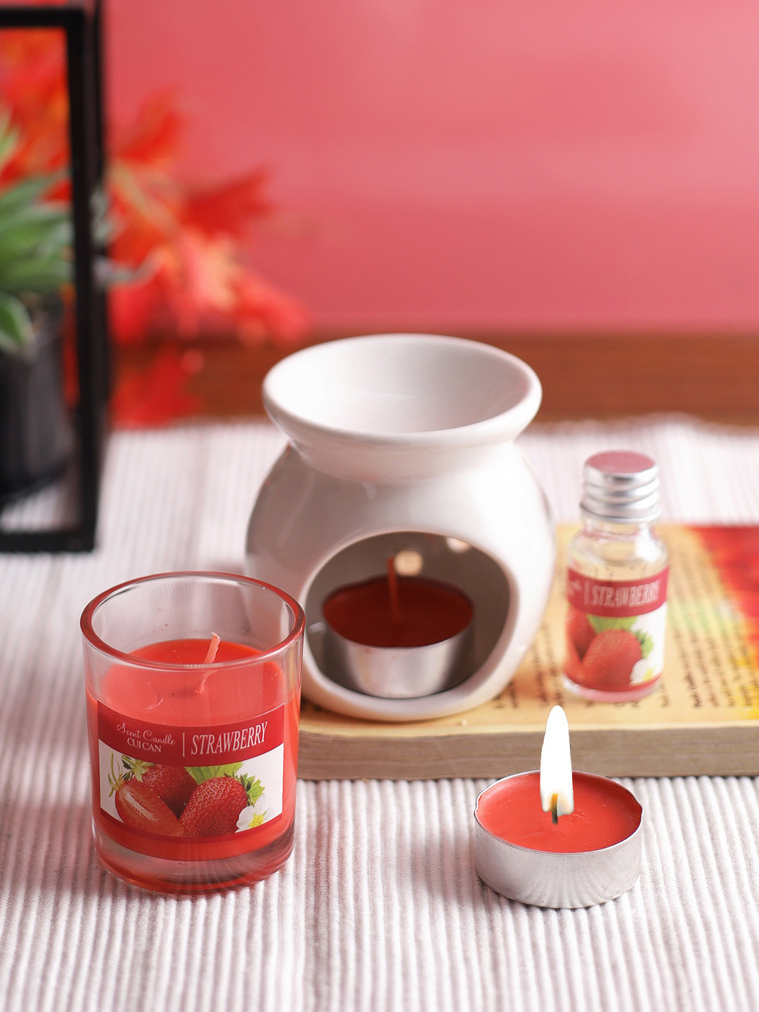 Aapno Rajasthan White & Red 5-Piece Home Fragrance Set