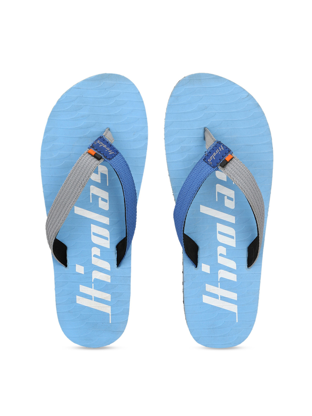 HIROLAS Men Blue & Grey Printed Thong Flip-Flops
