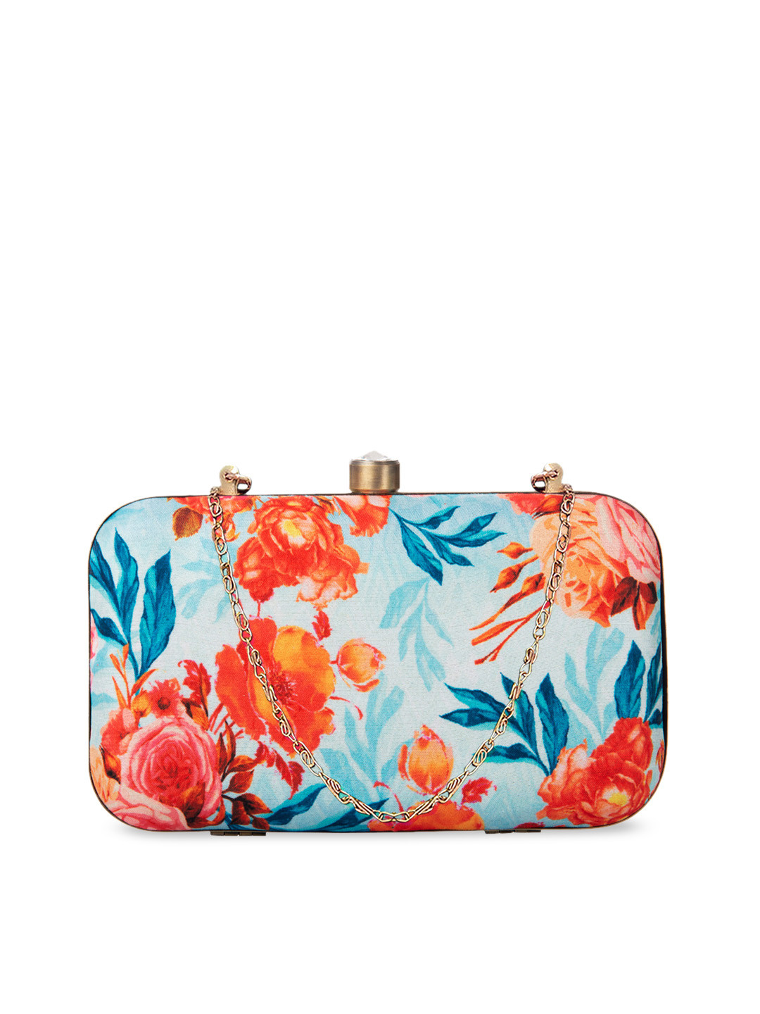 PARIZAAT BY SHADAB KHAN Blue & Orange Printed Clutch