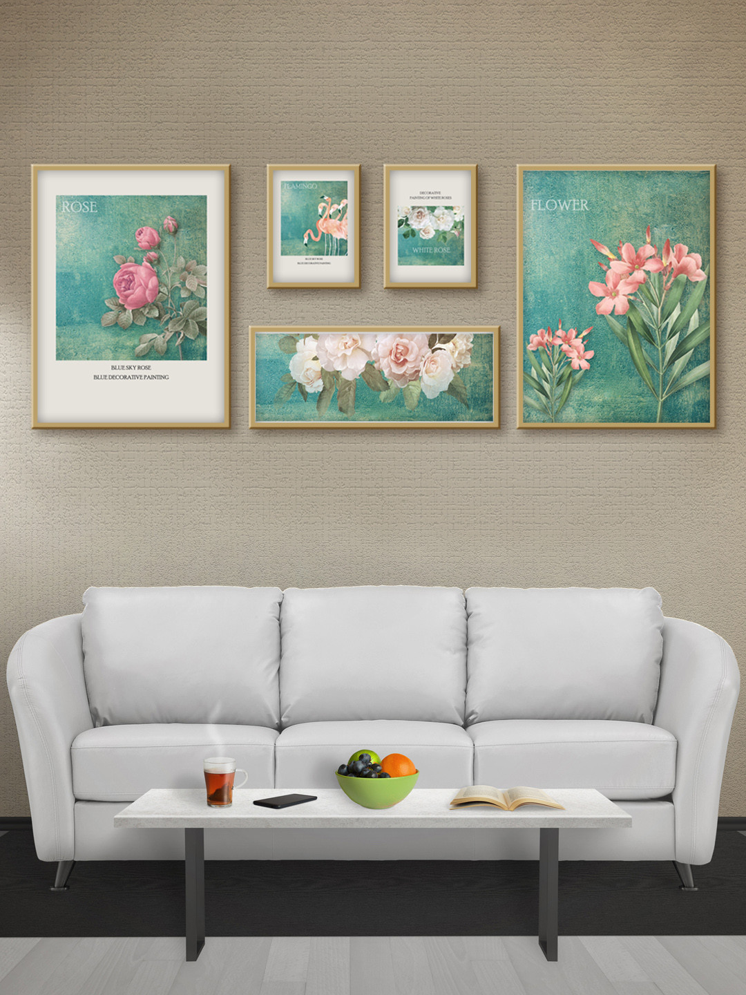 999Store MDF 5 Piece Wall Rectangle Paintings Wall Art