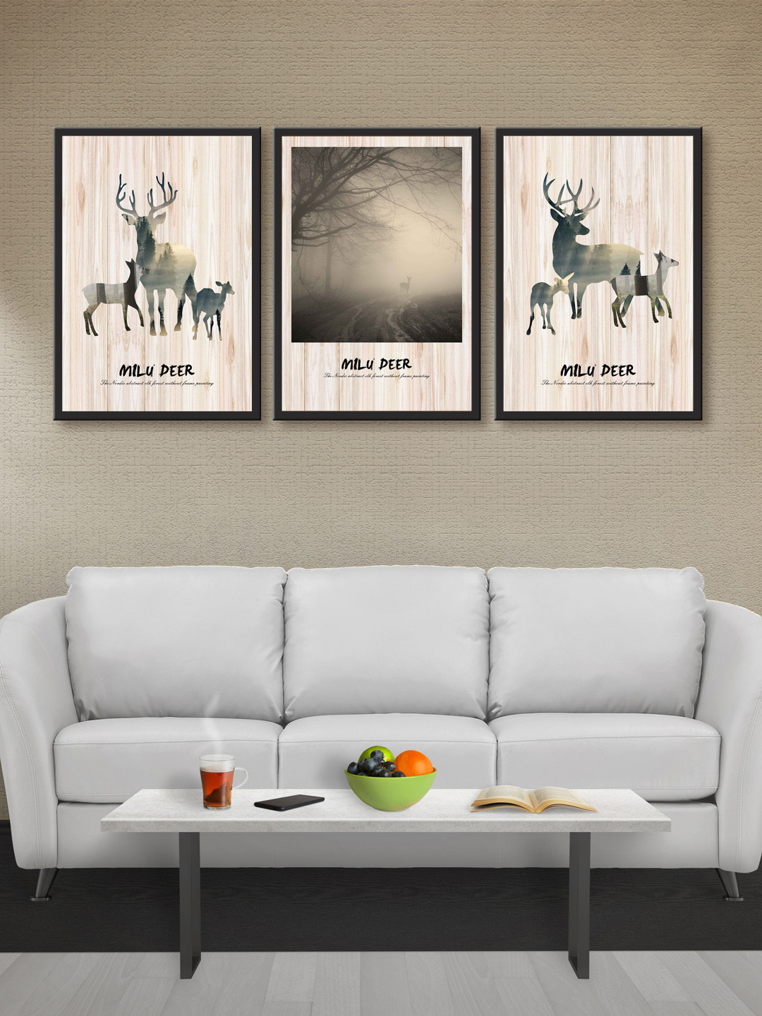 999Store MDF 3 Piece Wall Rectangle Paintings Wall Art -30 x 54In