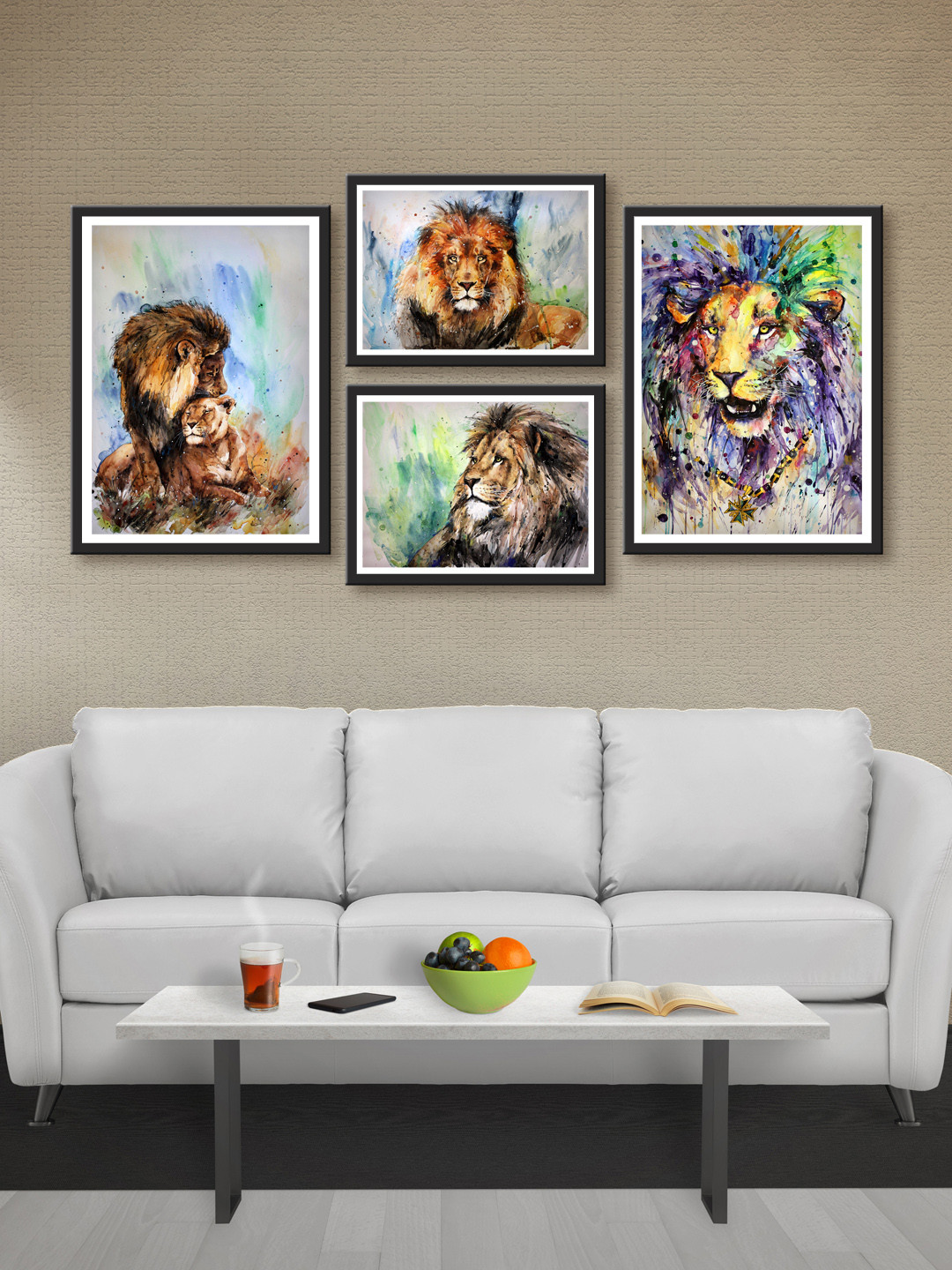 999Store Set of 4 Brown Printed MDF Wall Art