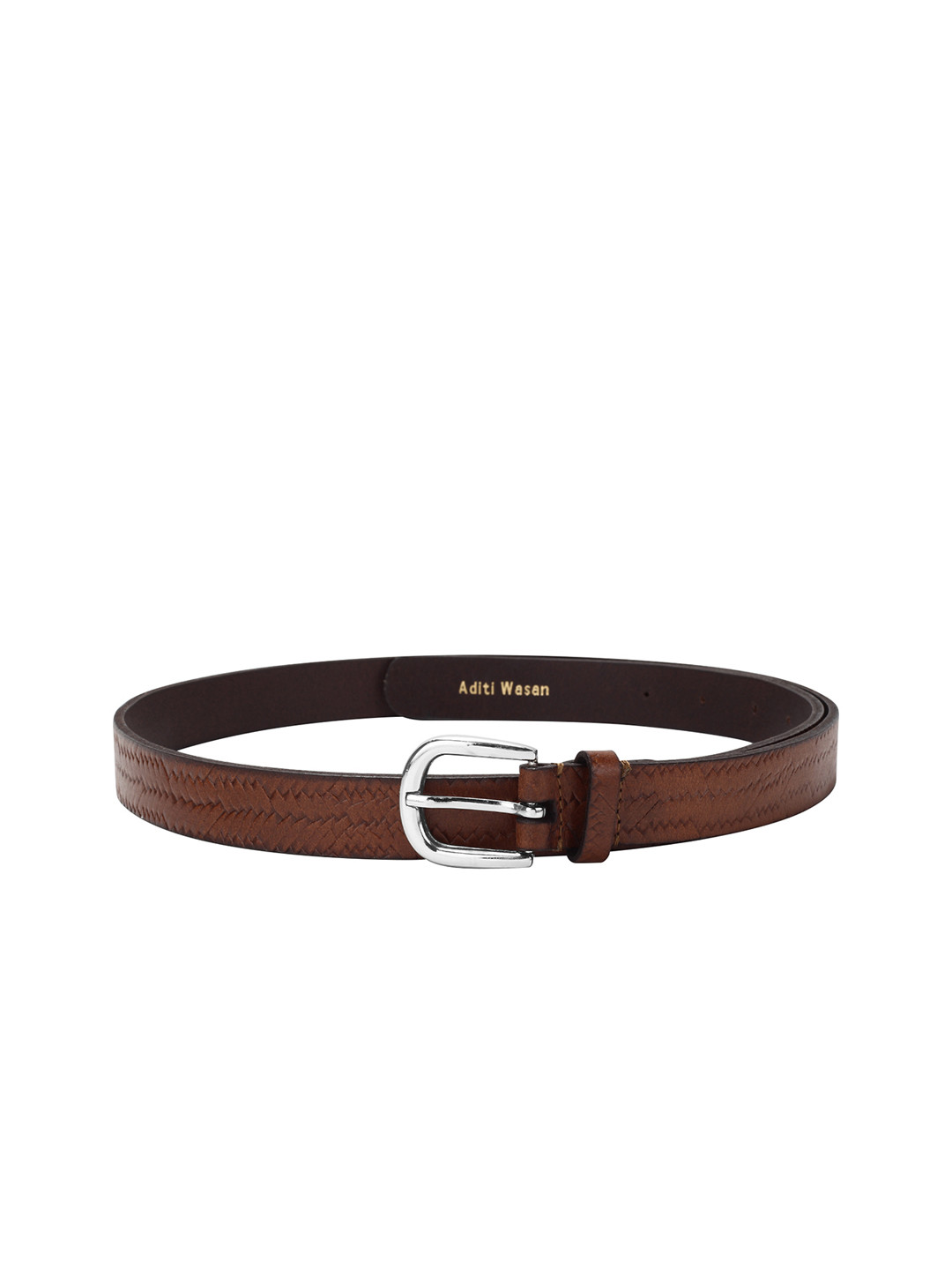 Aditi Wasan Women Brown Woven Design Leather Belt