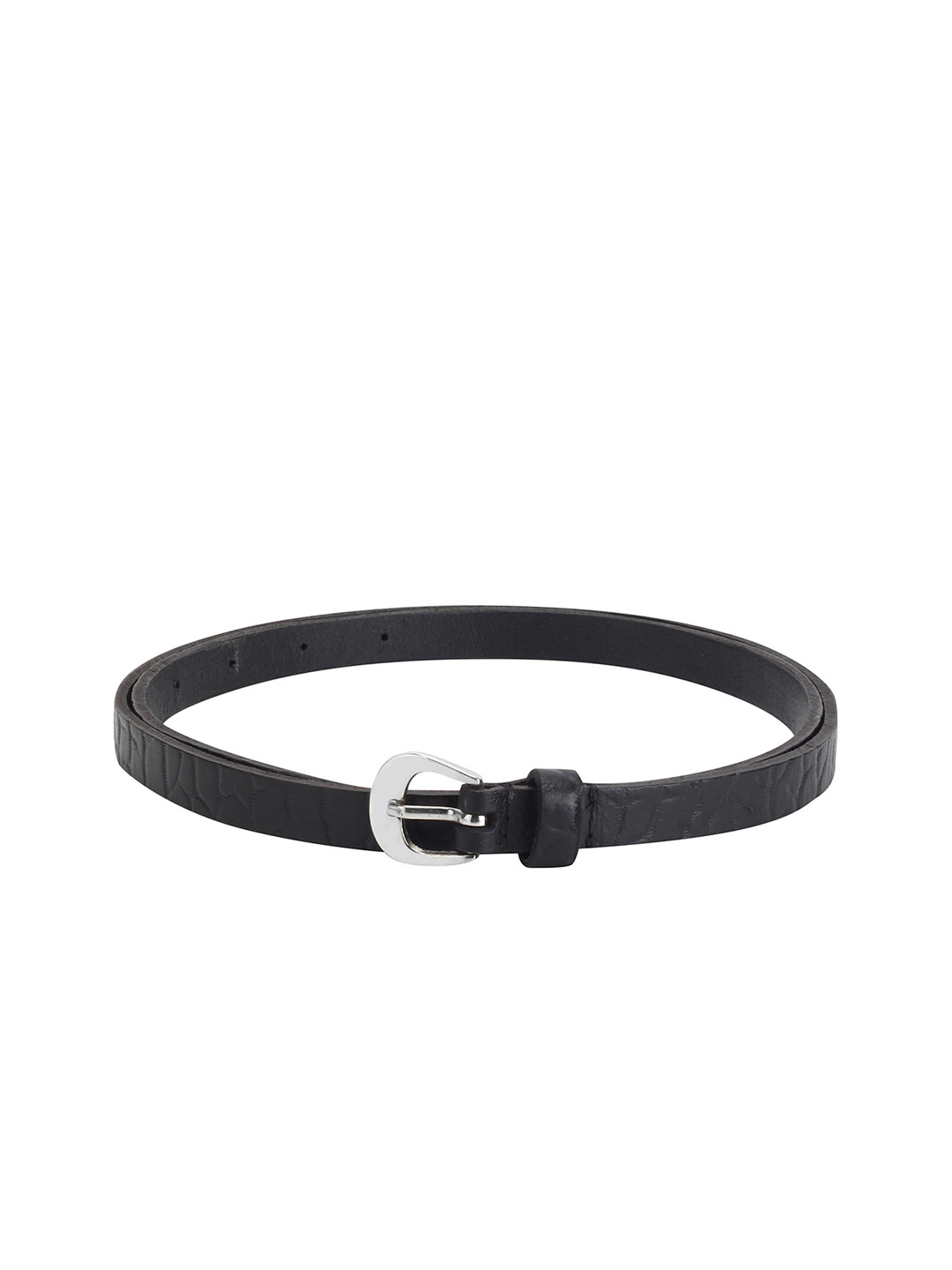 Aditi Wasan Women Black Textured Leather Belt