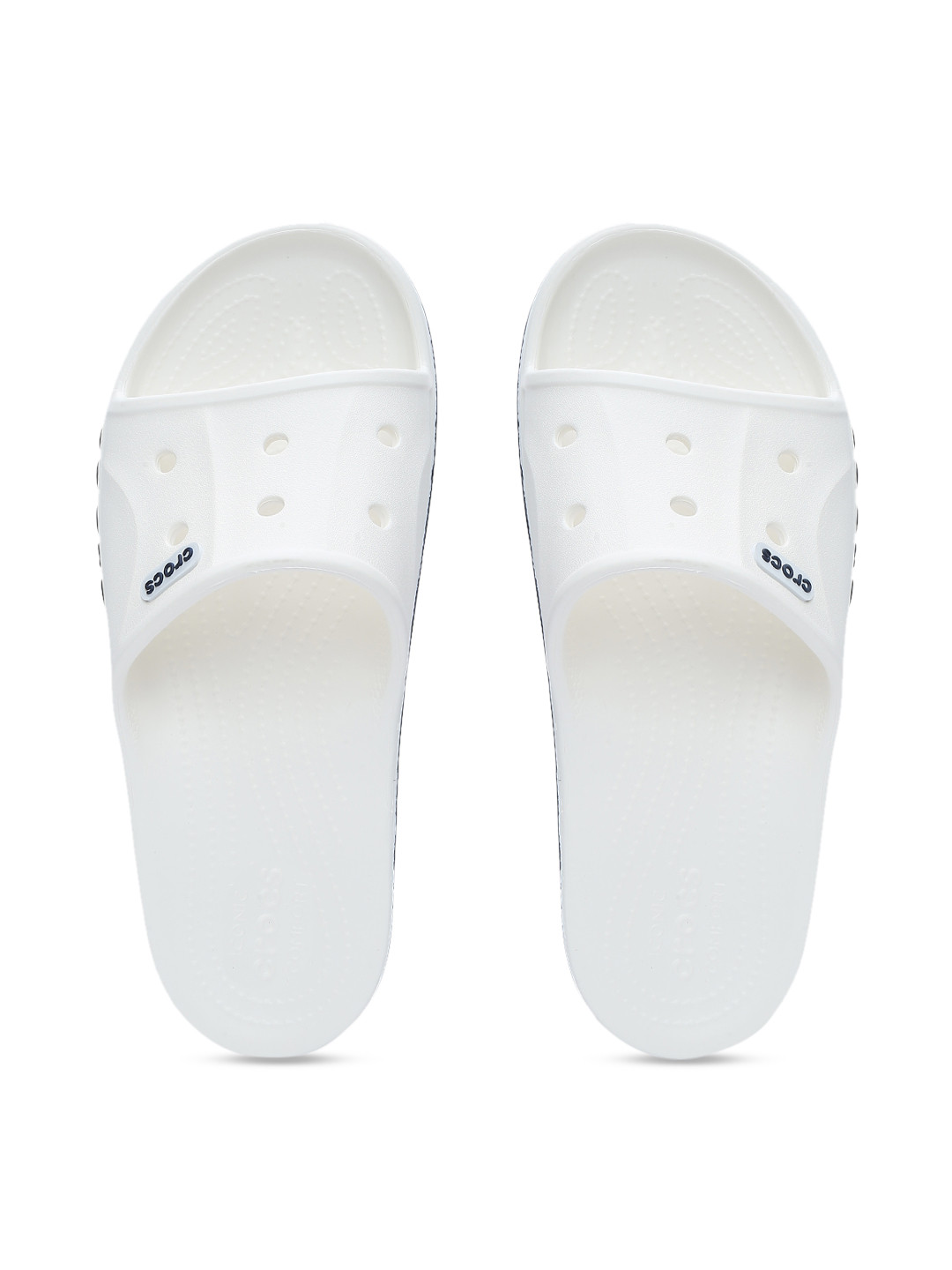 Crocs Unisex White Solid Bayaband Sliders